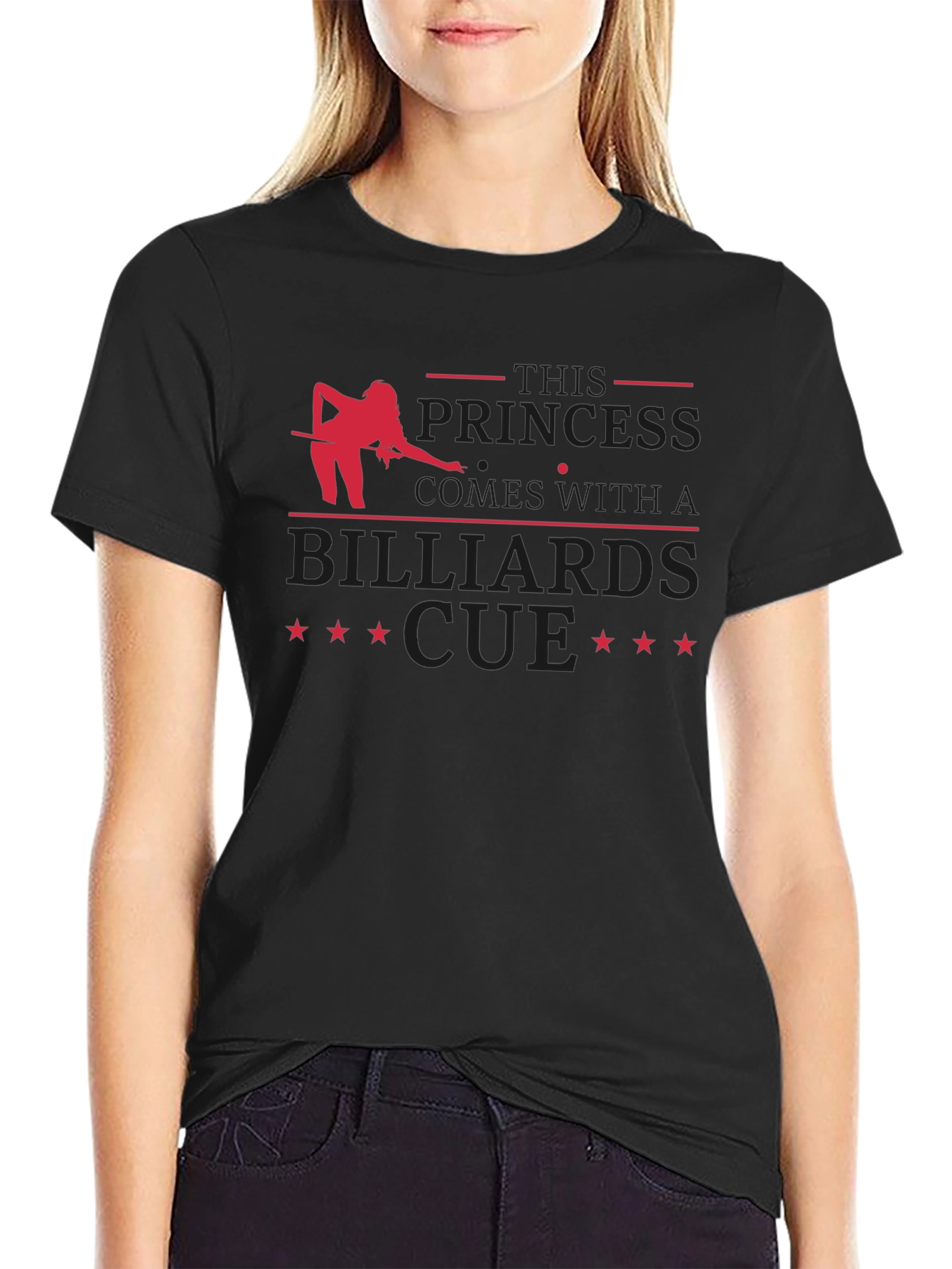 Billiards Princess Cue T-Shirt - Black