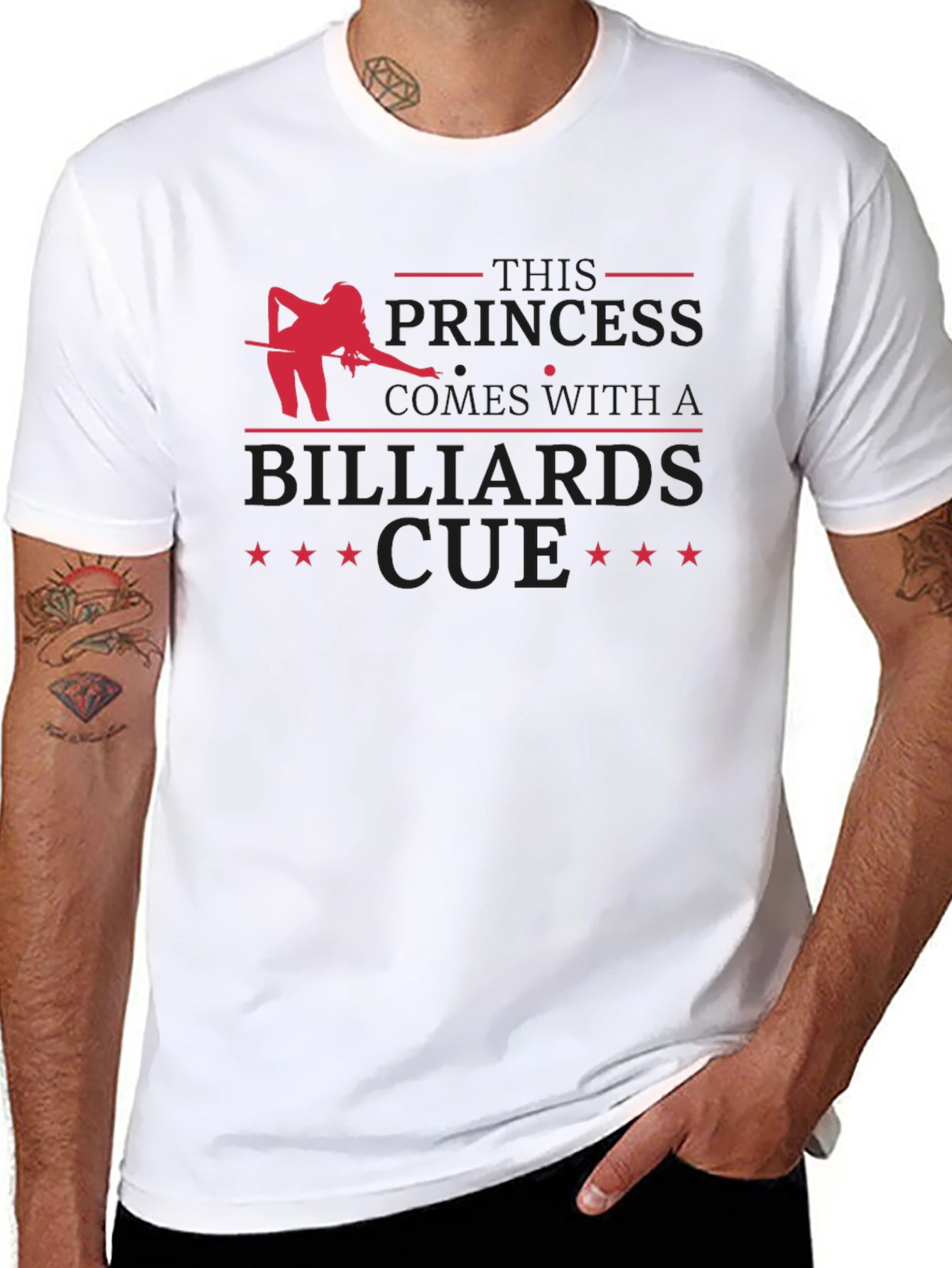 Billiards Princess Cue T-Shirt - Black