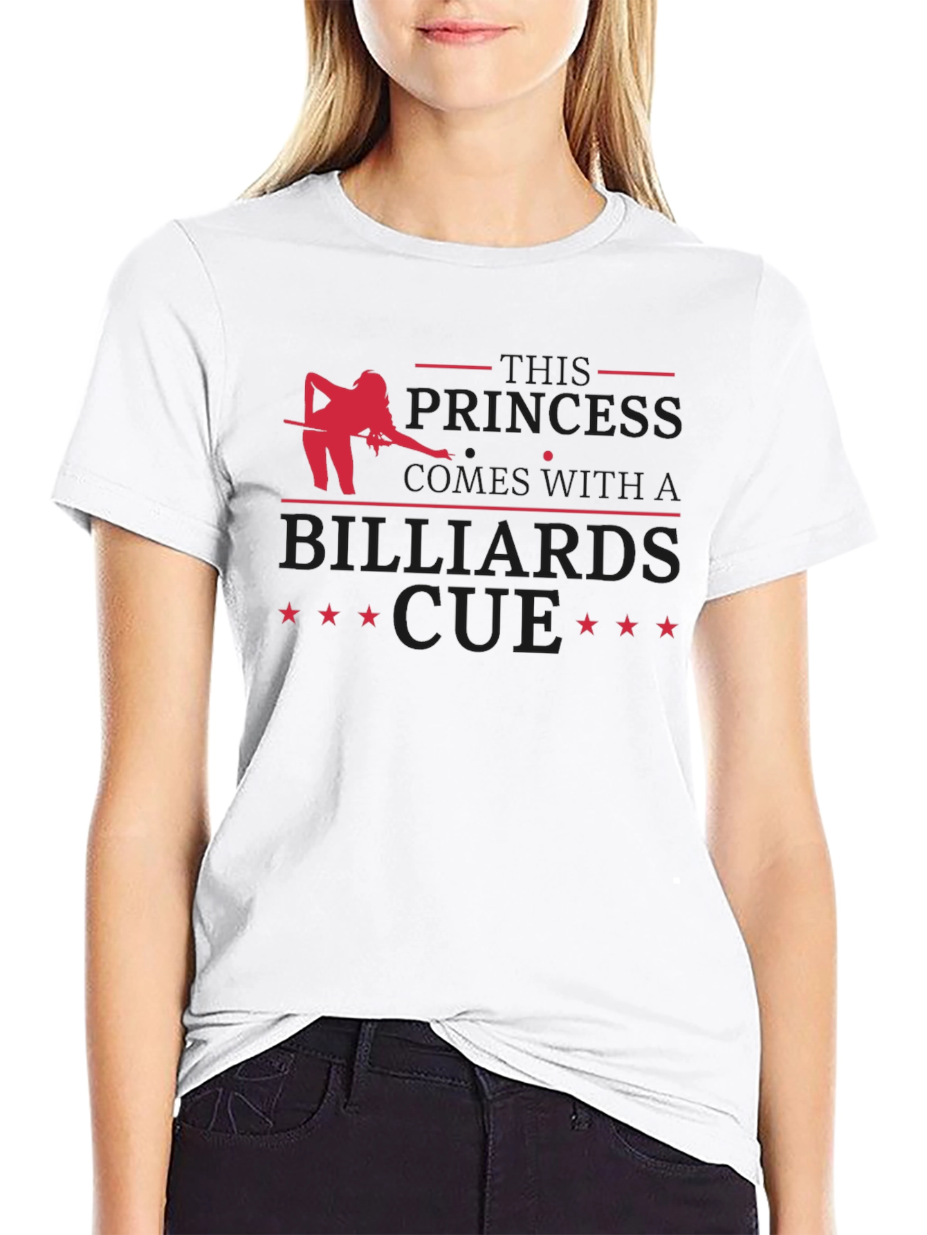 Billiards Princess Cue T-Shirt - Black