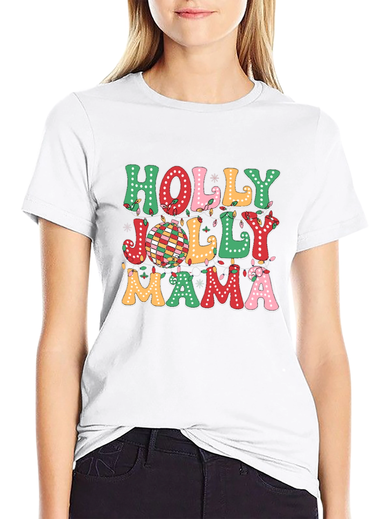 Holly Jolly Mama Christmas T-Shirt