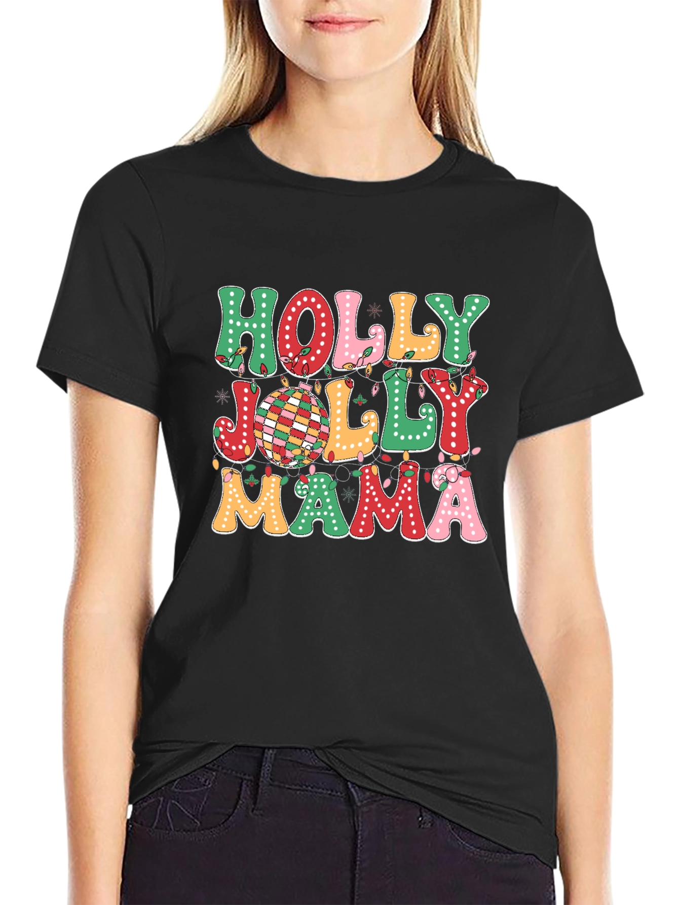 Holly Jolly Mama Christmas T-Shirt