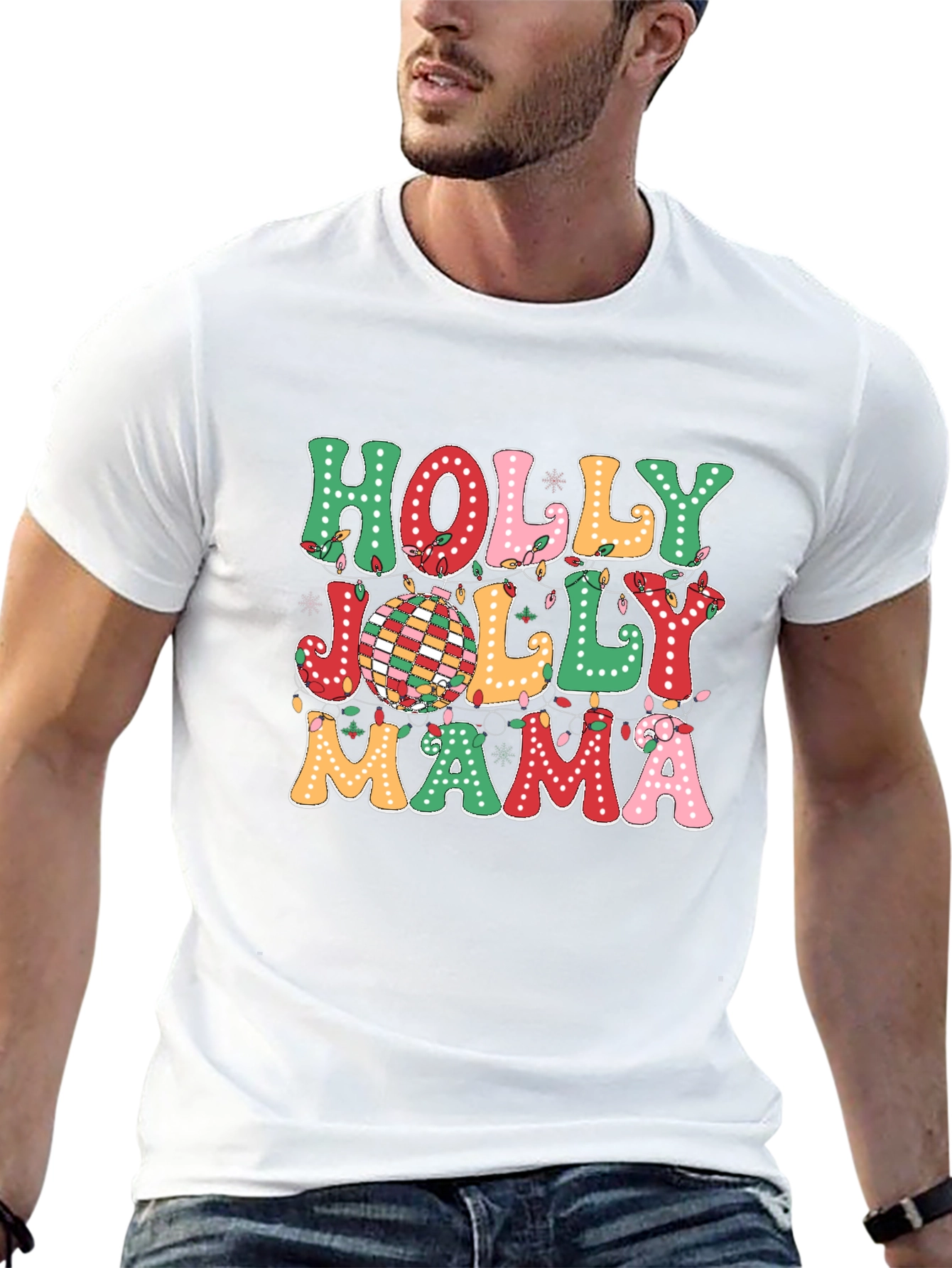Holly Jolly Mama Christmas T-Shirt