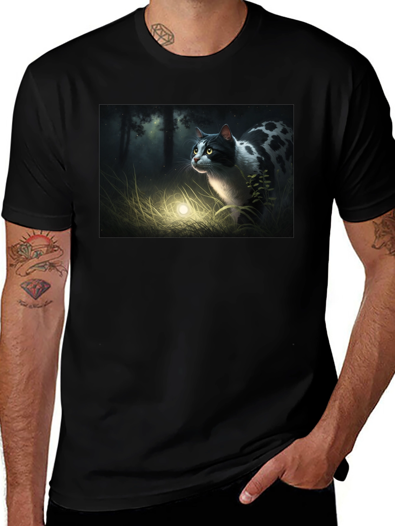 Mystic Cat Black T-Shirt