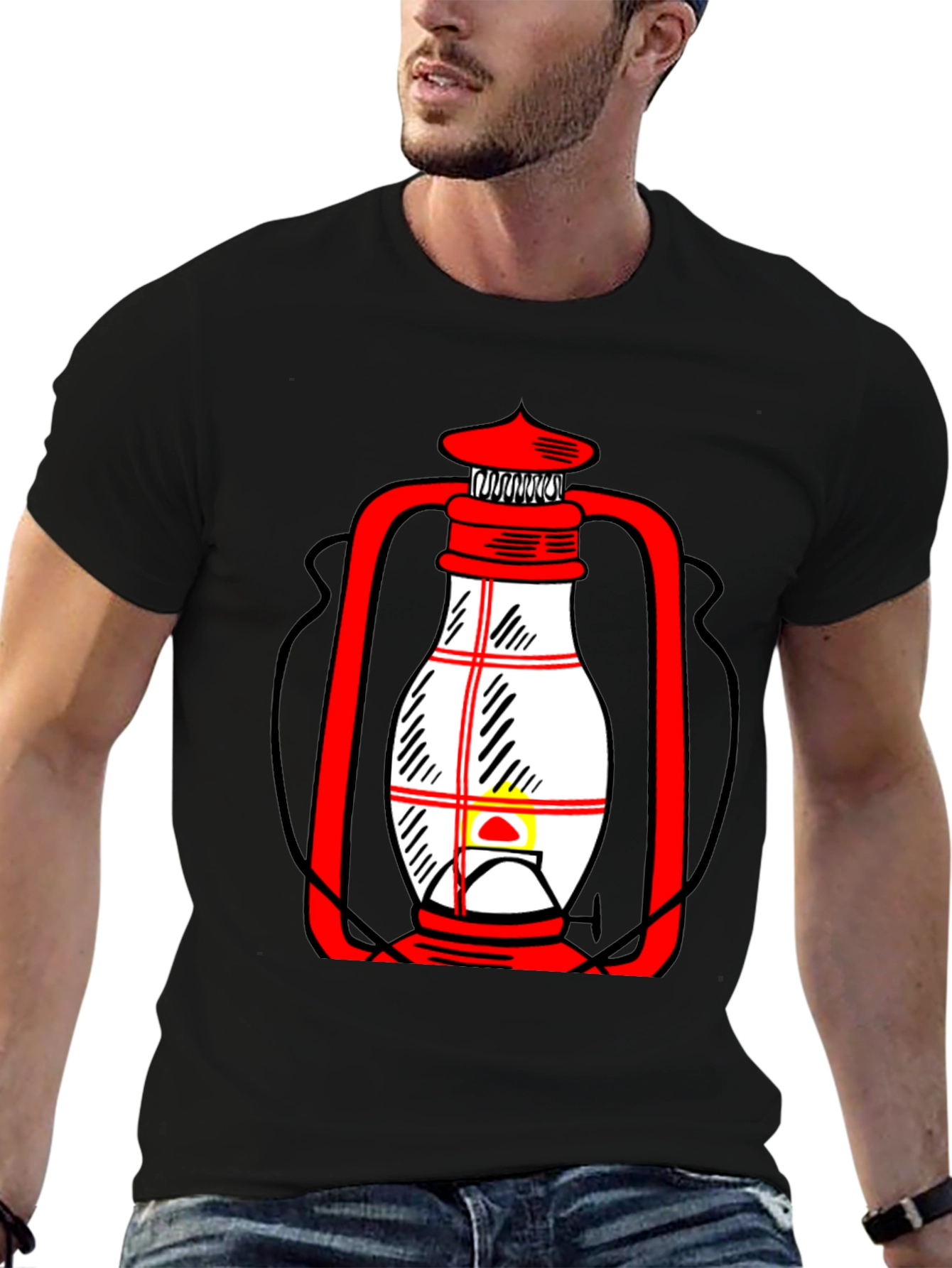 Lantern Graphic T-Shirt - Unique Black Tee