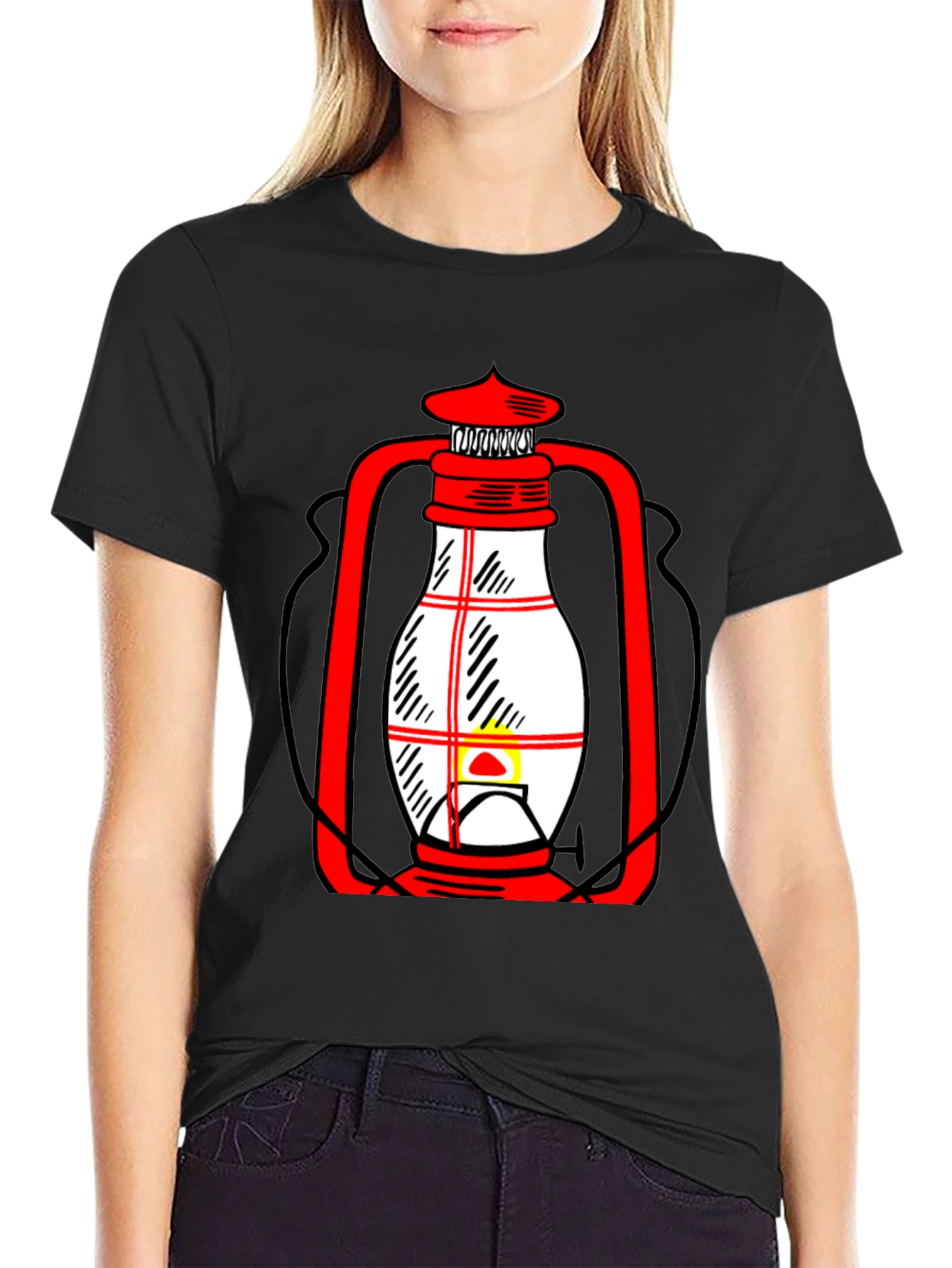 Lantern Graphic T-Shirt - Unique Black Tee
