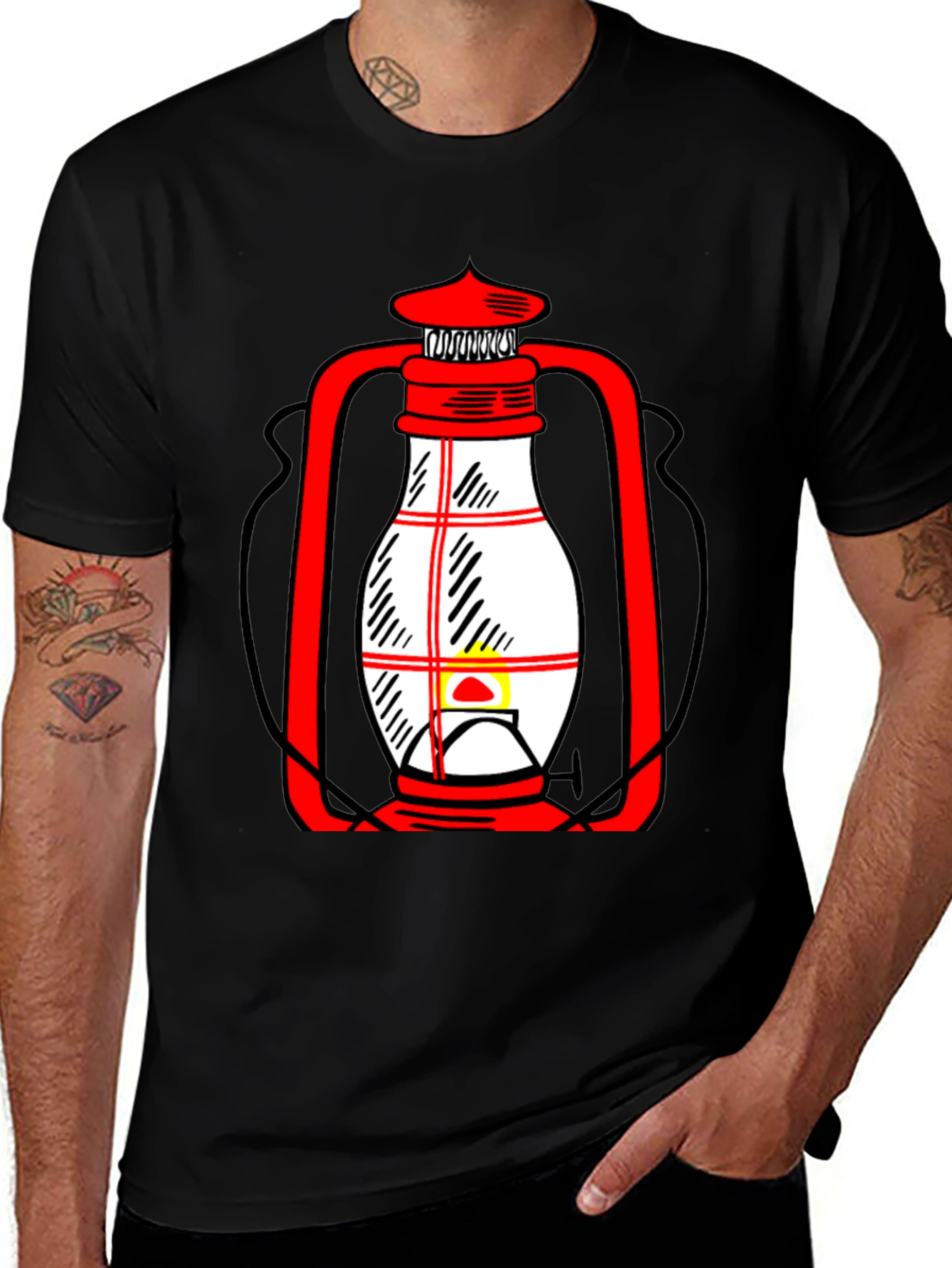 Lantern Graphic T-Shirt - Unique Black Tee