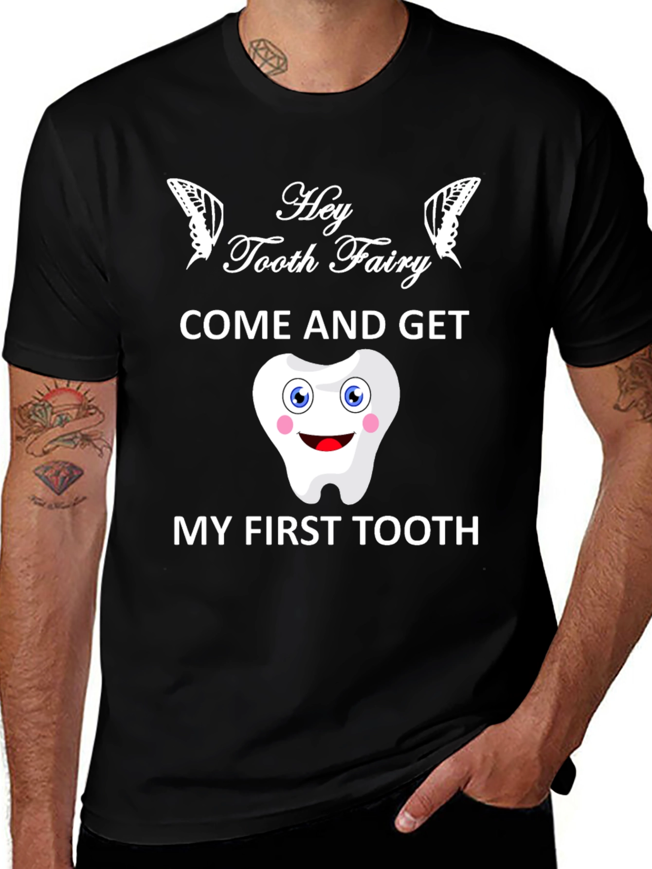 Hey Tooth Fairy T-Shirt - Cute First Tooth Design