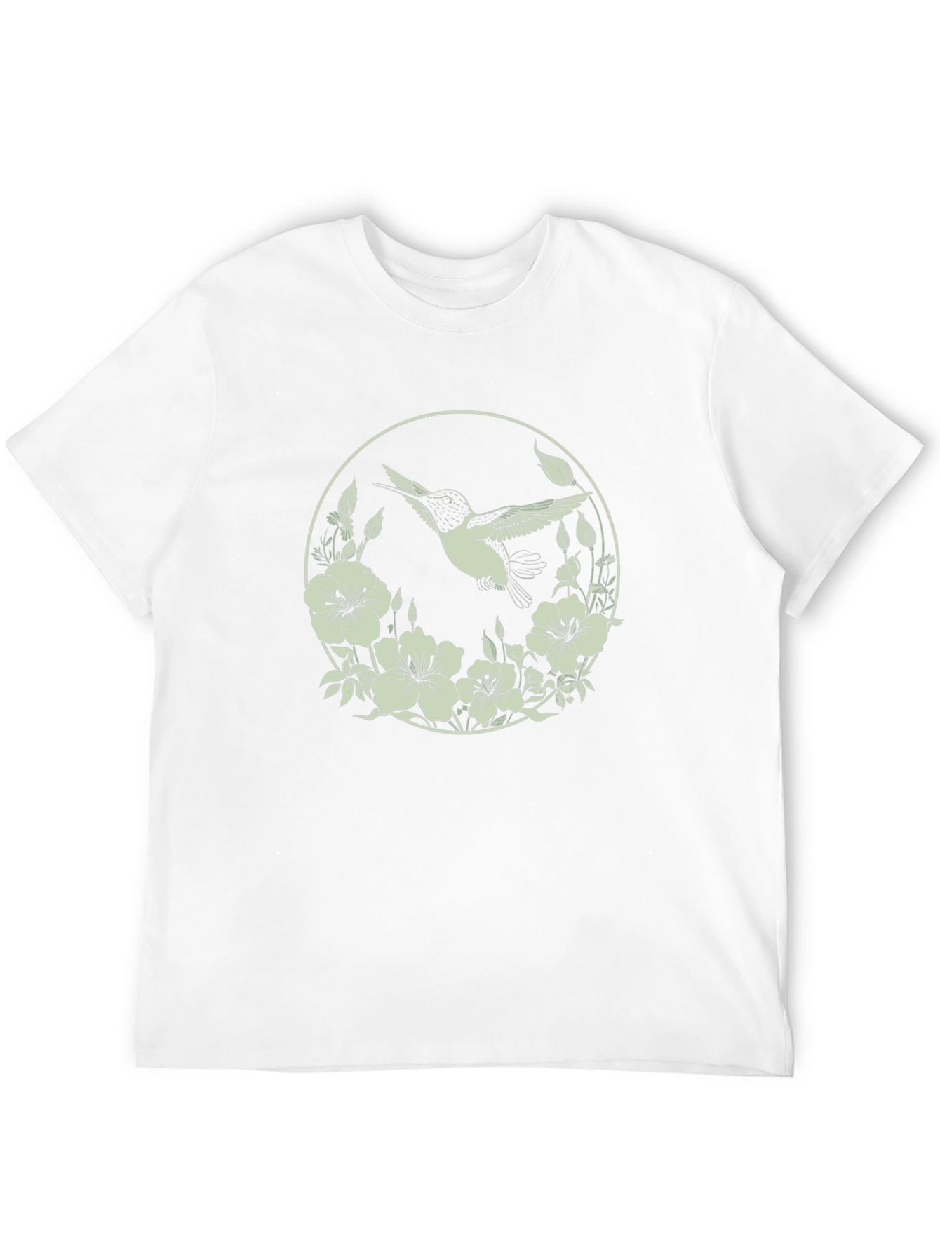 Hummingbird Floral Graphic Tee - Mens Black T-Shirt