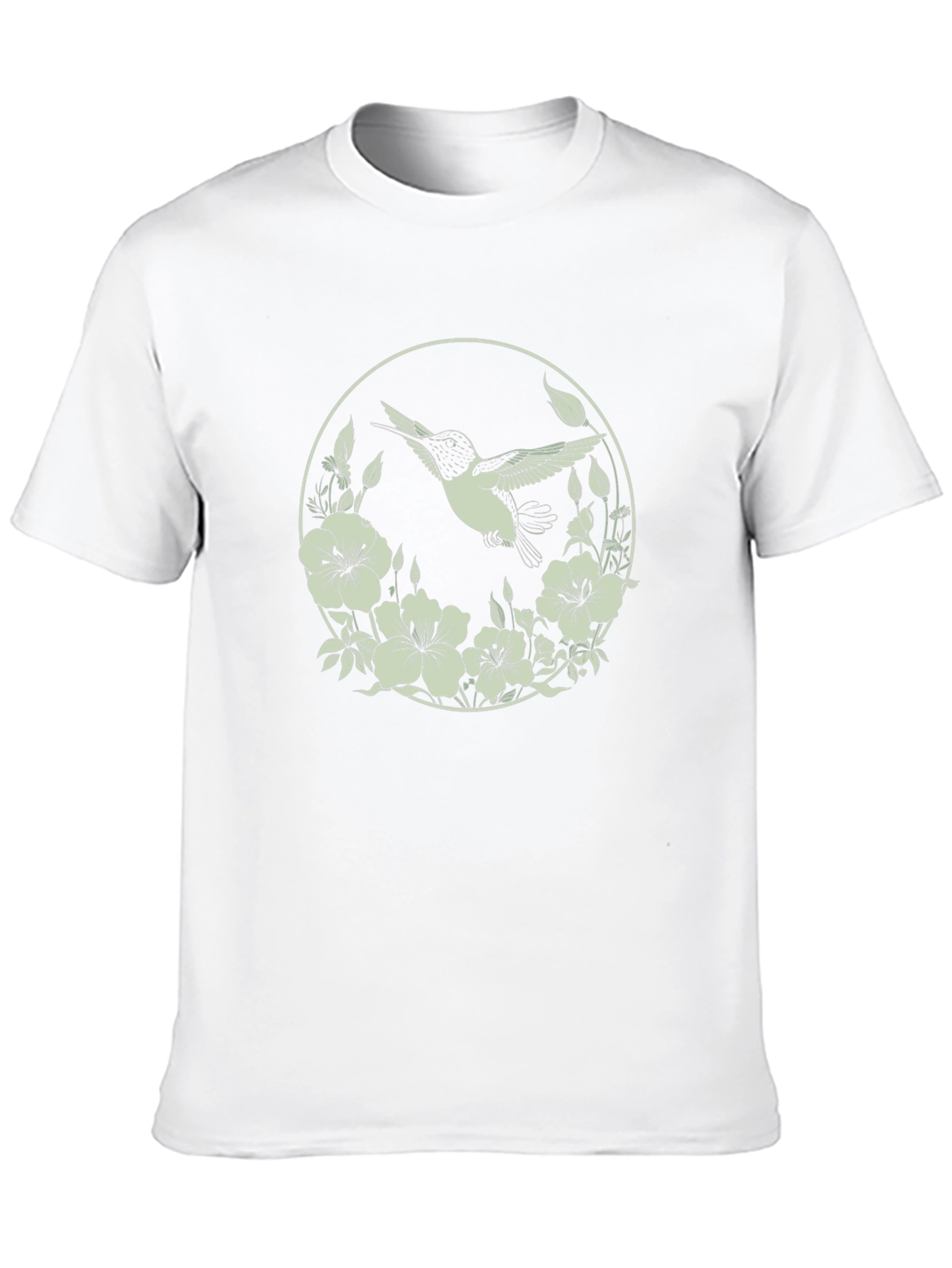 Hummingbird Floral Graphic Tee - Mens Black T-Shirt