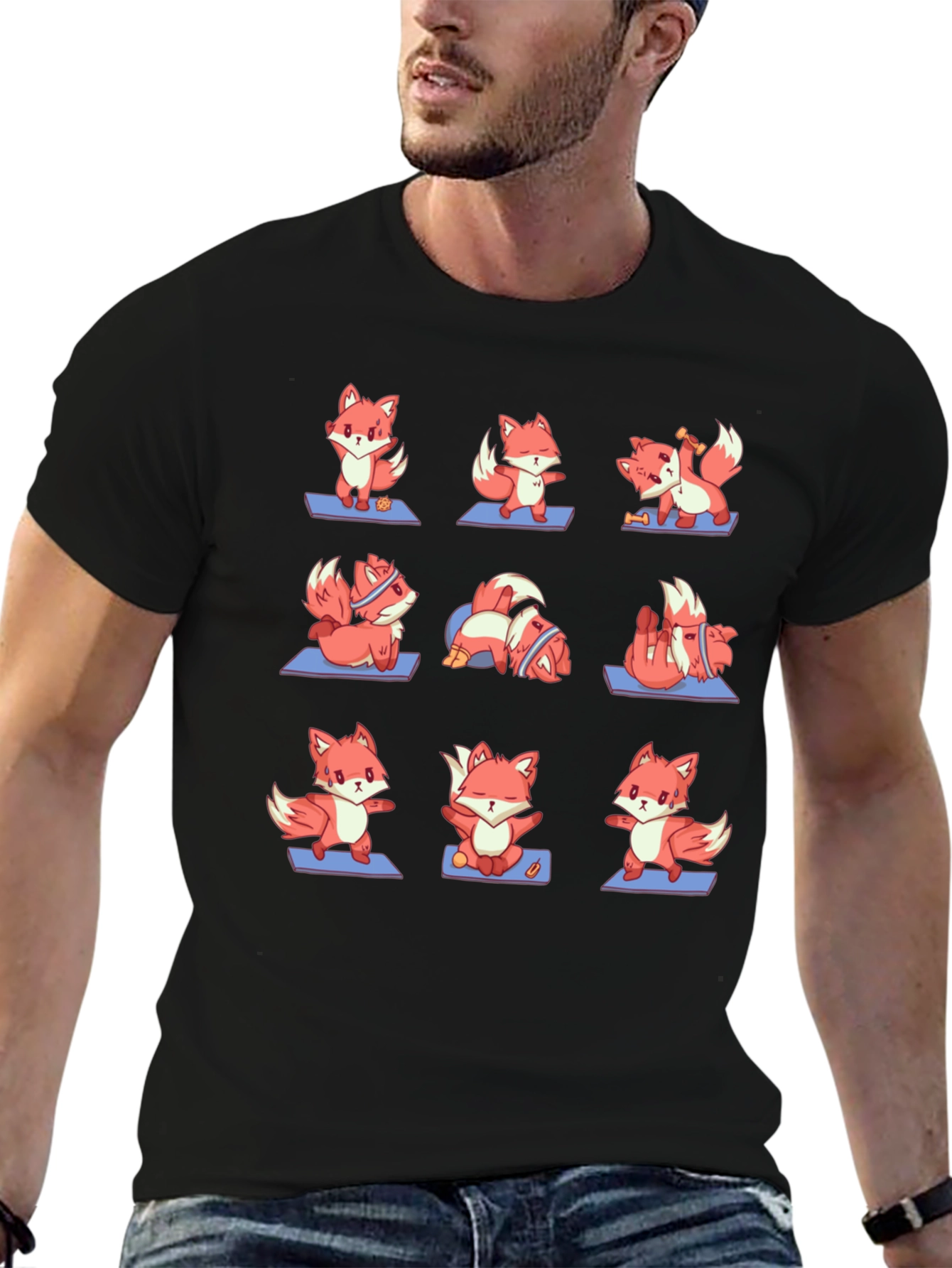 Yoga Foxes T-Shirt: Zen Animal Design
