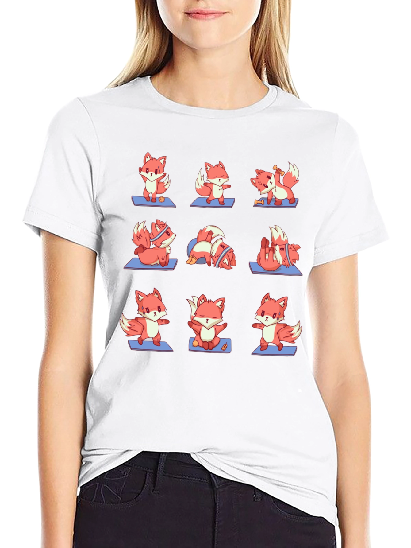 Yoga Foxes T-Shirt: Zen Animal Design