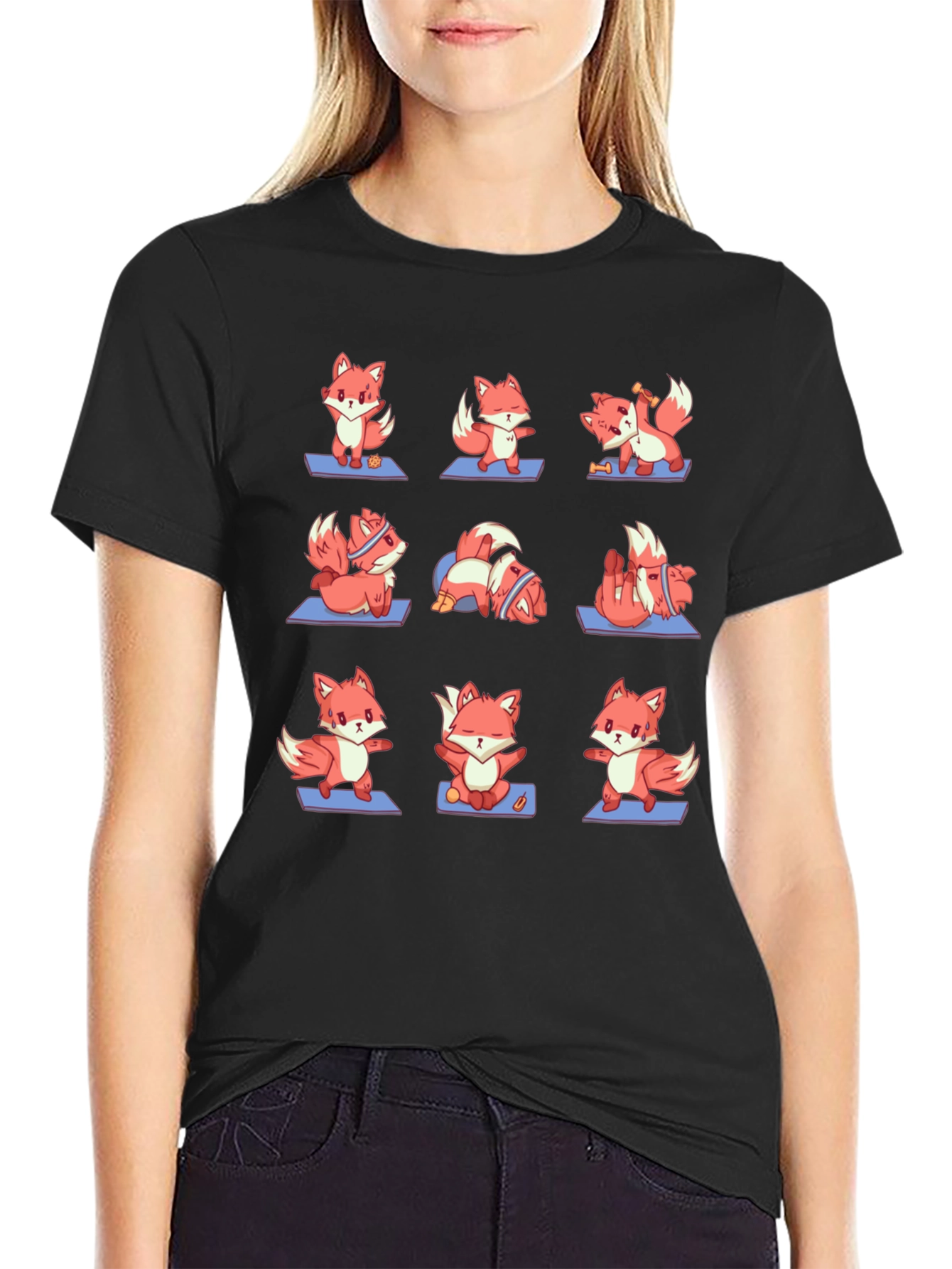 Yoga Foxes T-Shirt: Zen Animal Design