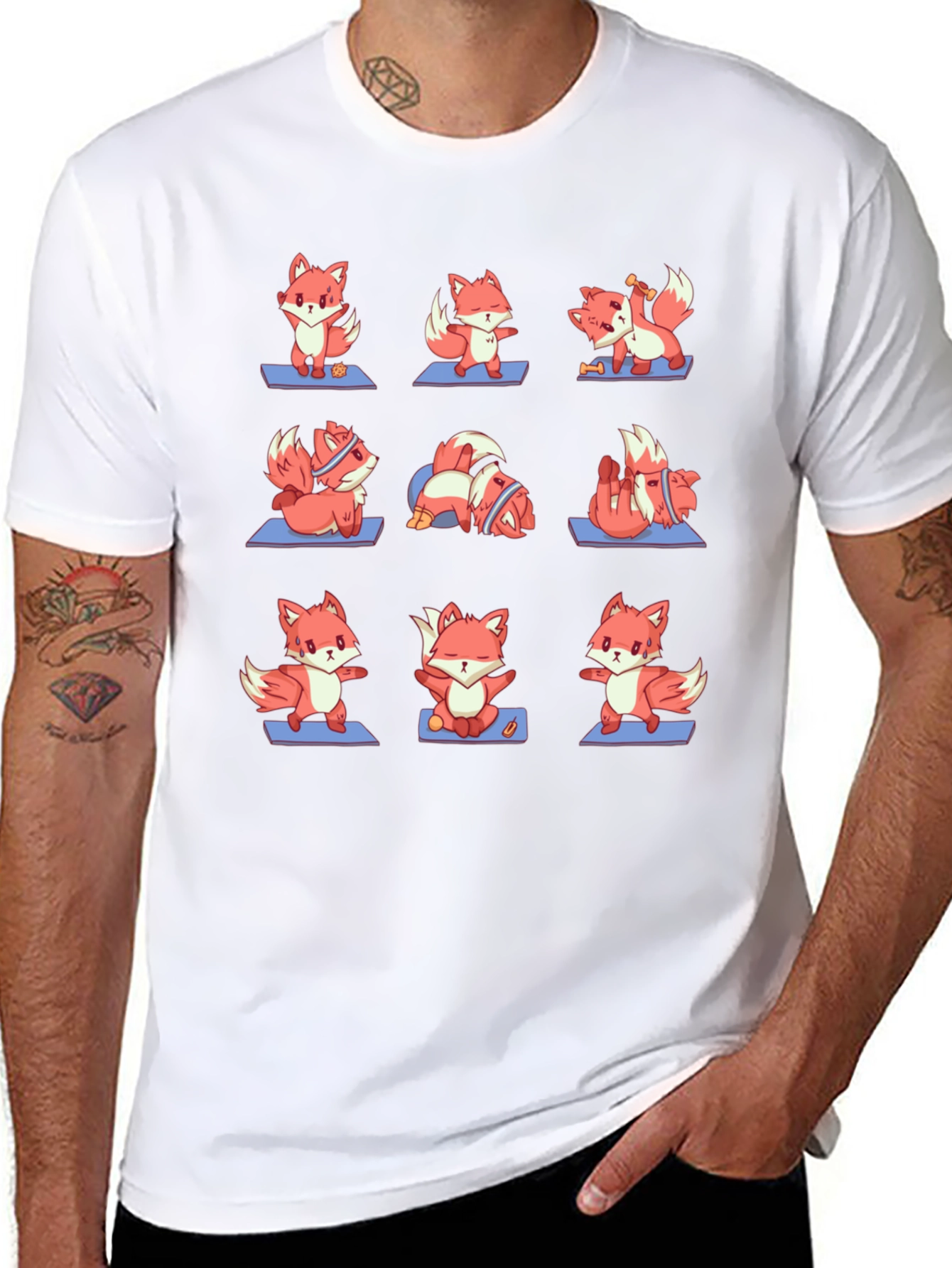 Yoga Foxes T-Shirt: Zen Animal Design