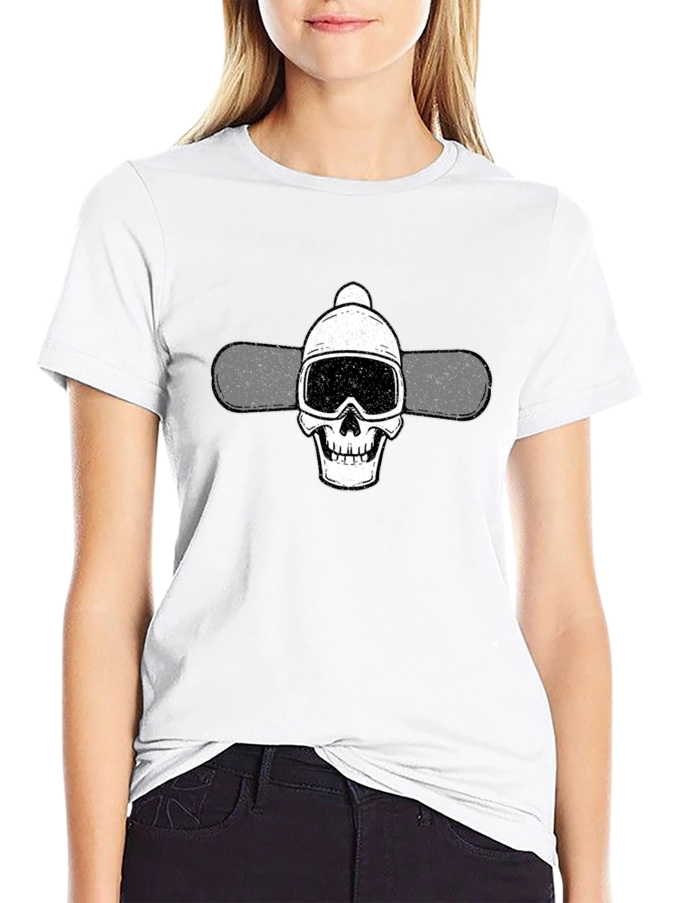 Skull Snowboard T-Shirt - Cool Winter Sports Tee