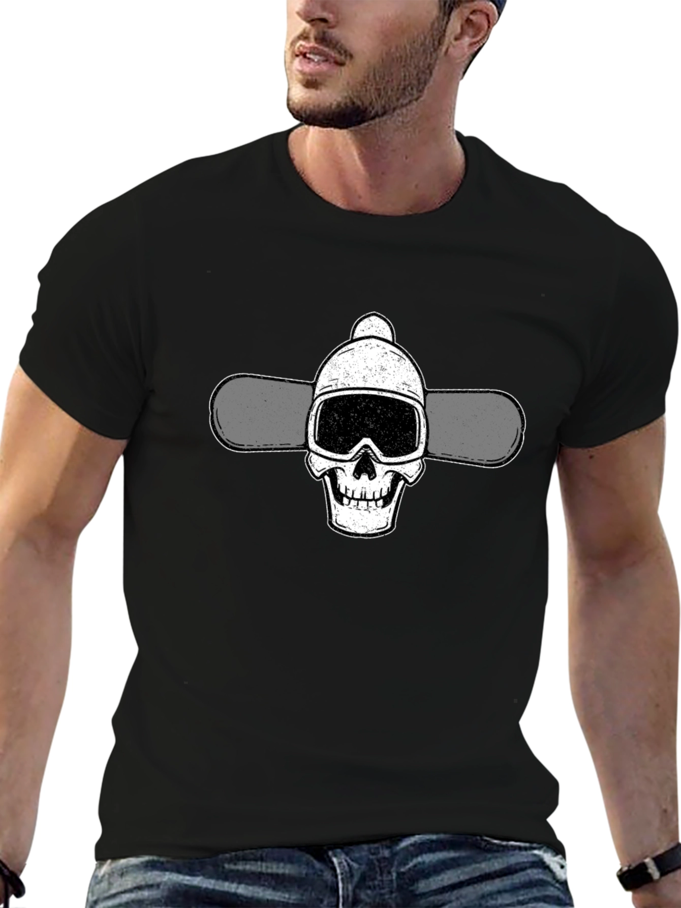 Skull Snowboard T-Shirt - Cool Winter Sports Tee
