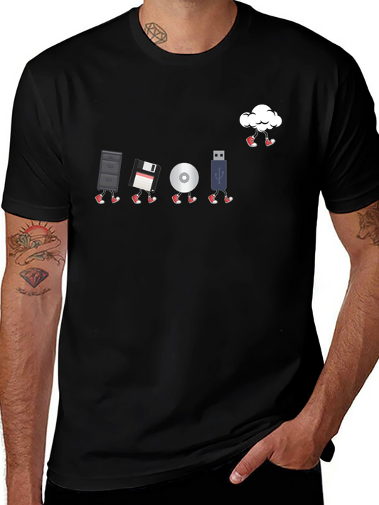 Tech Evolution T-Shirt - Data Storage Humor