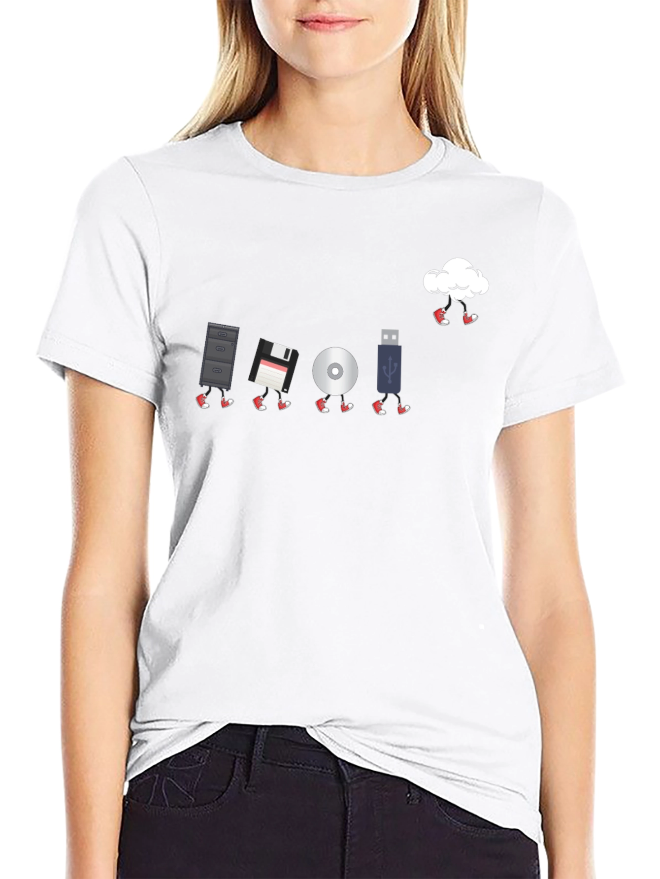 Tech Evolution T-Shirt - Data Storage Humor