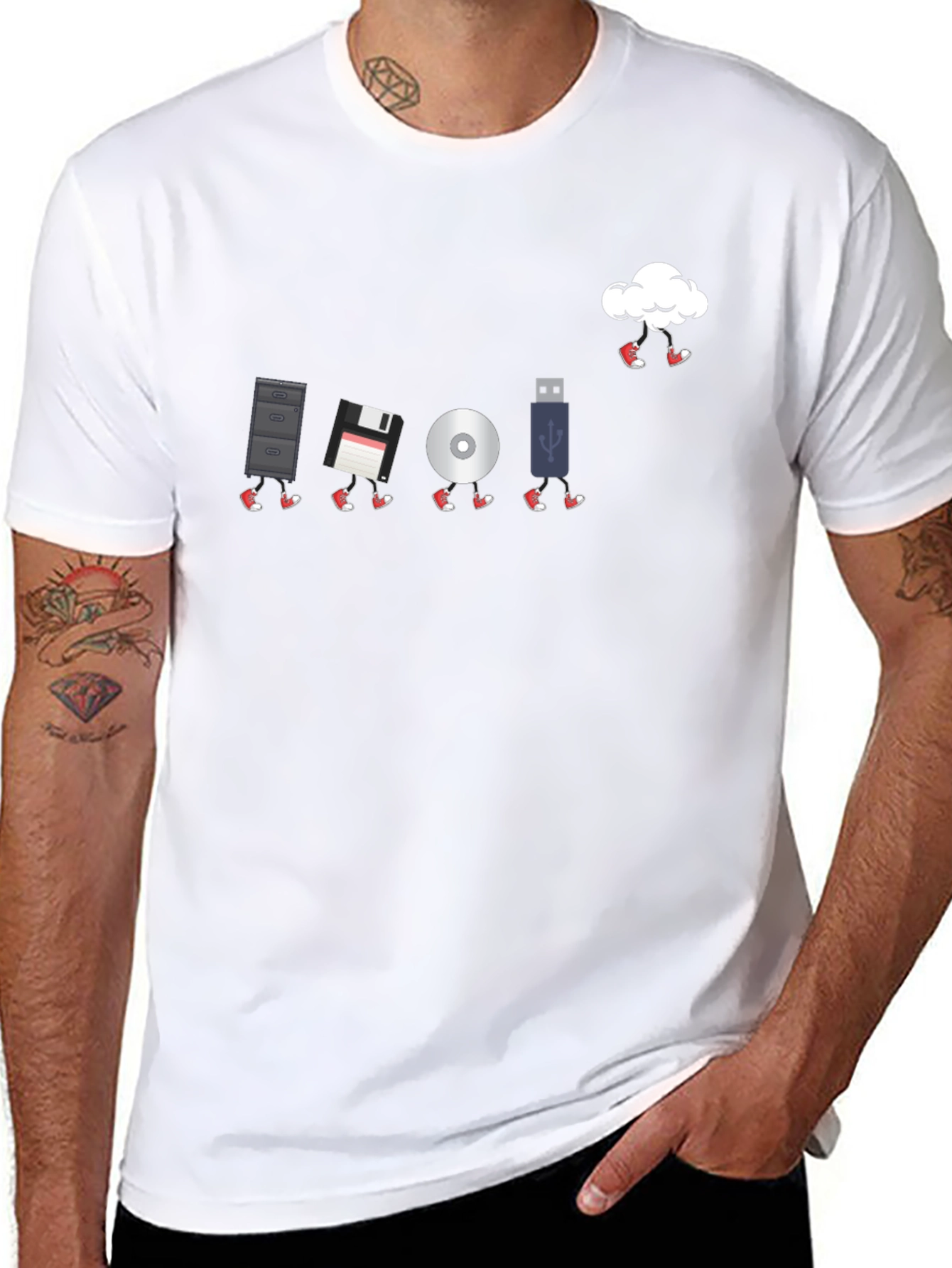 Tech Evolution T-Shirt - Data Storage Humor