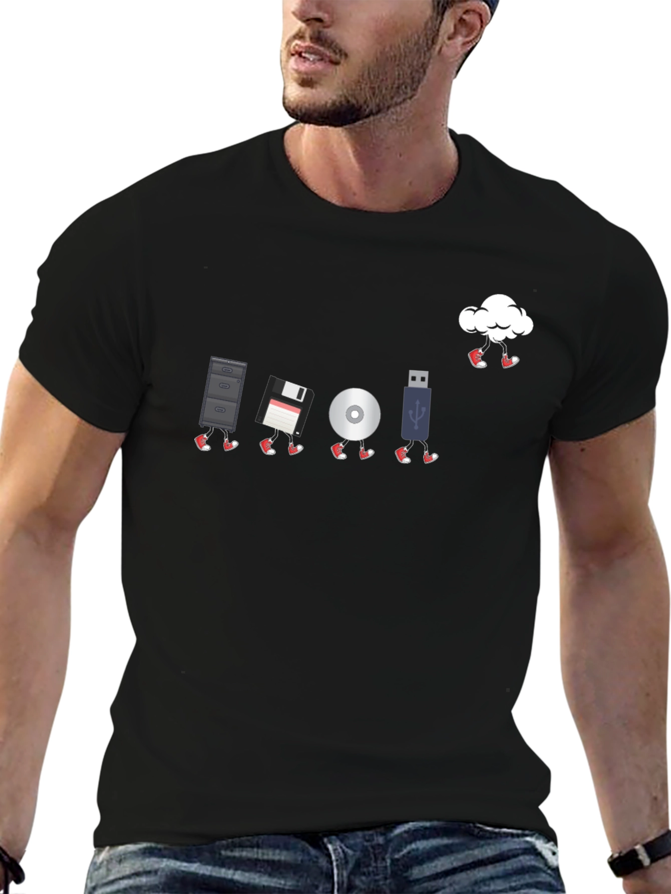 Tech Evolution T-Shirt - Data Storage Humor