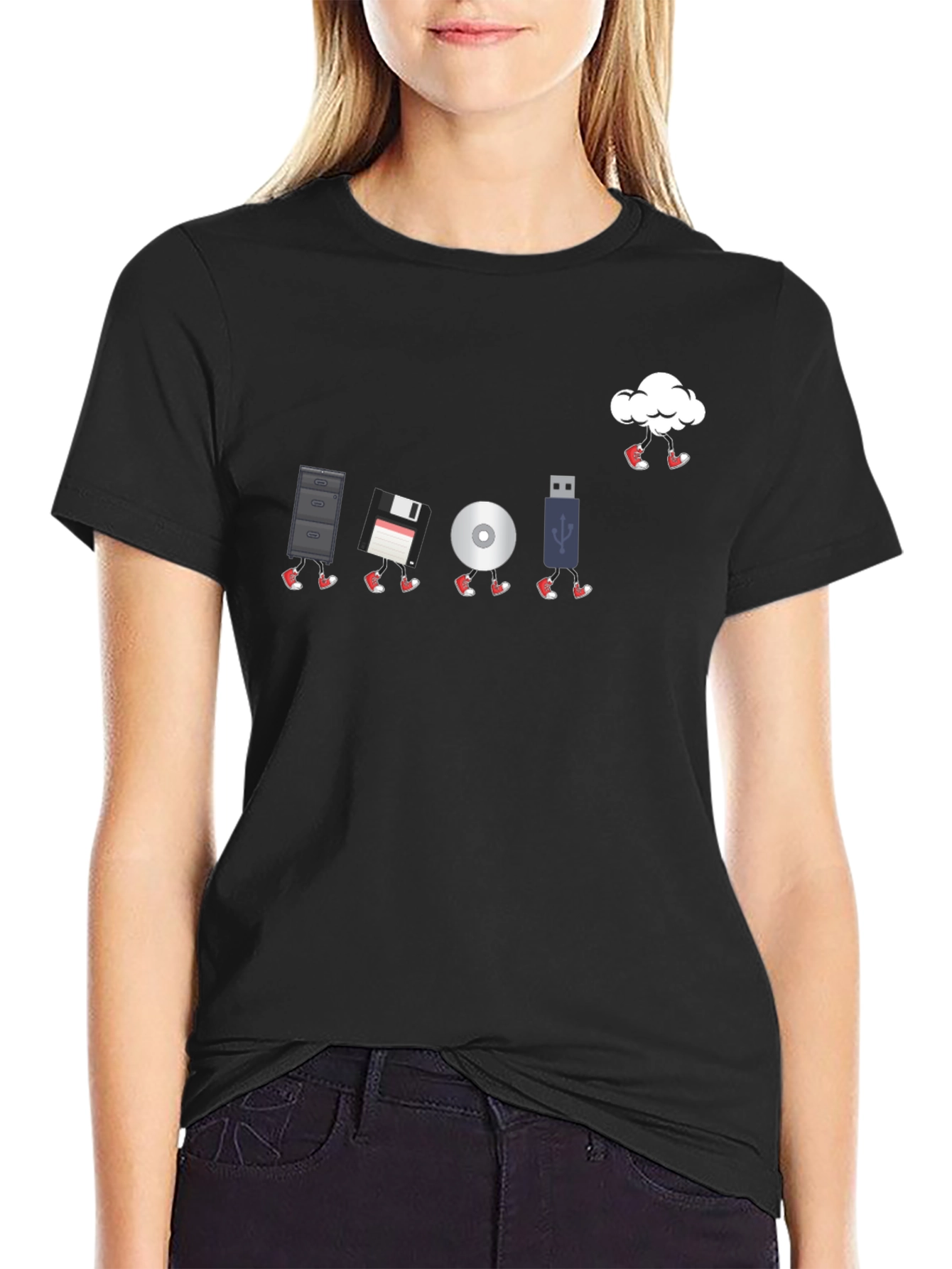 Tech Evolution T-Shirt - Data Storage Humor