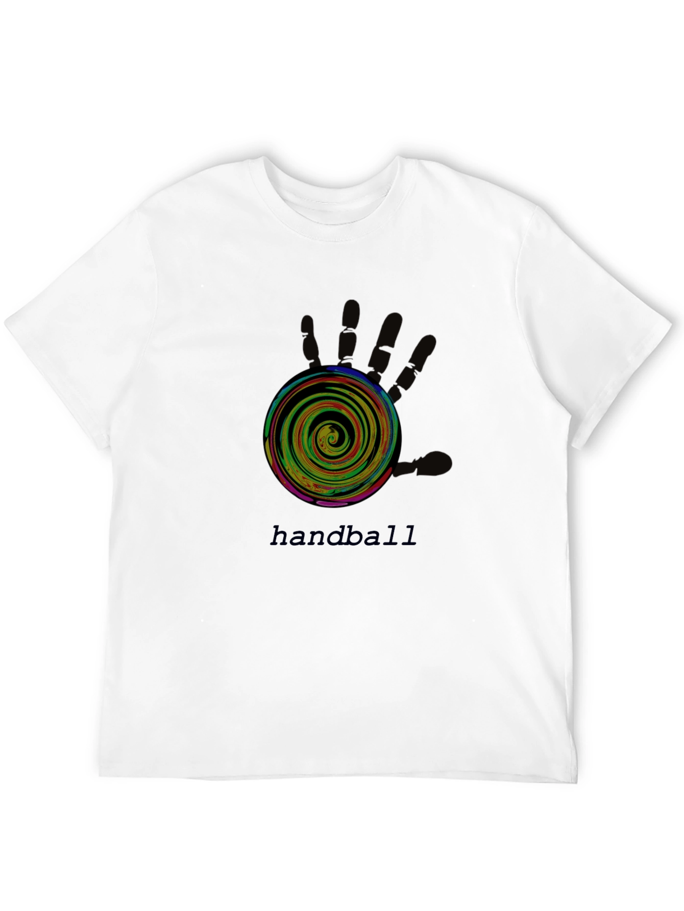 Handball Graphic Tee - Black Cotton T-Shirt