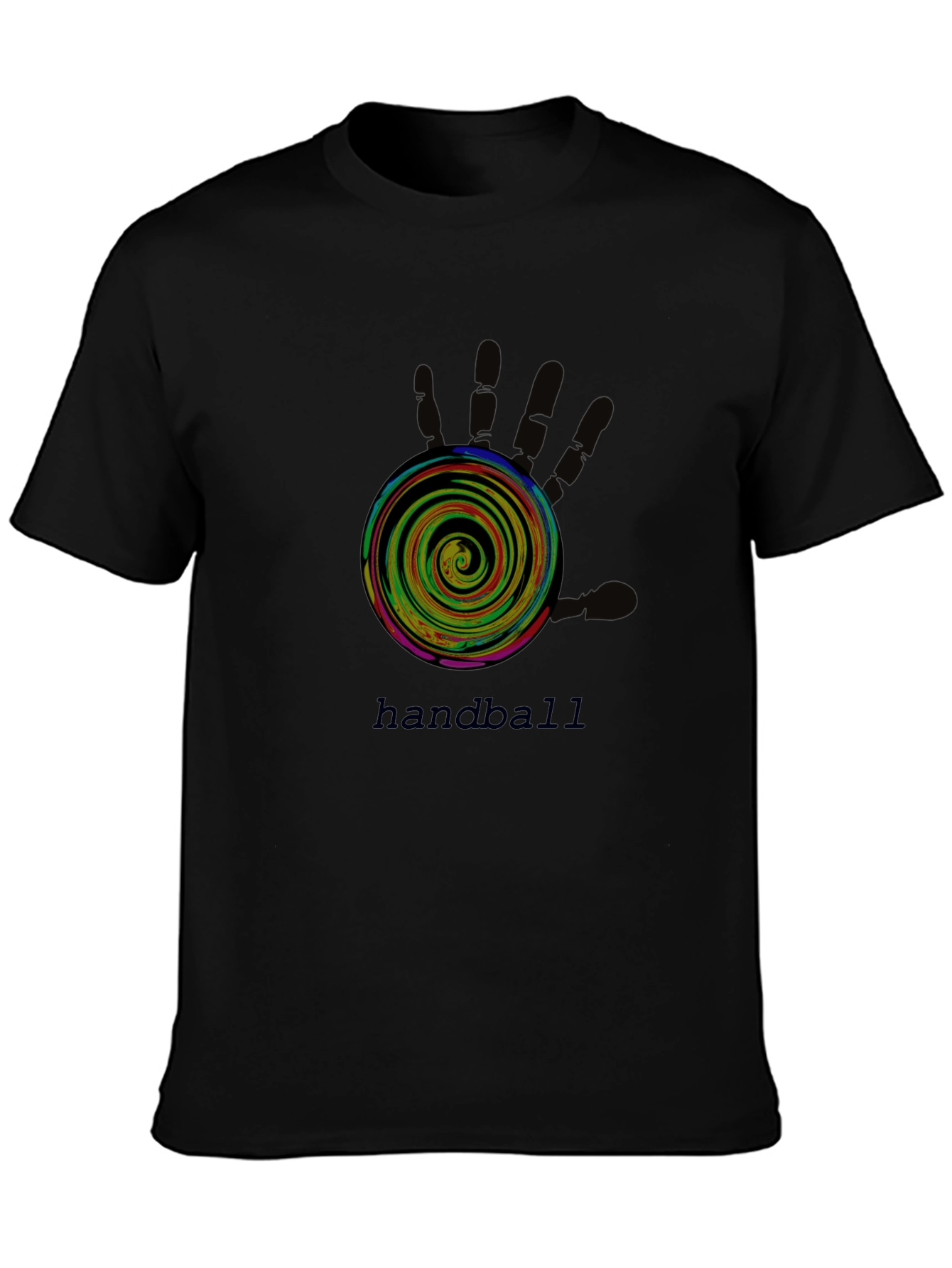 Handball Graphic Tee - Black Cotton T-Shirt