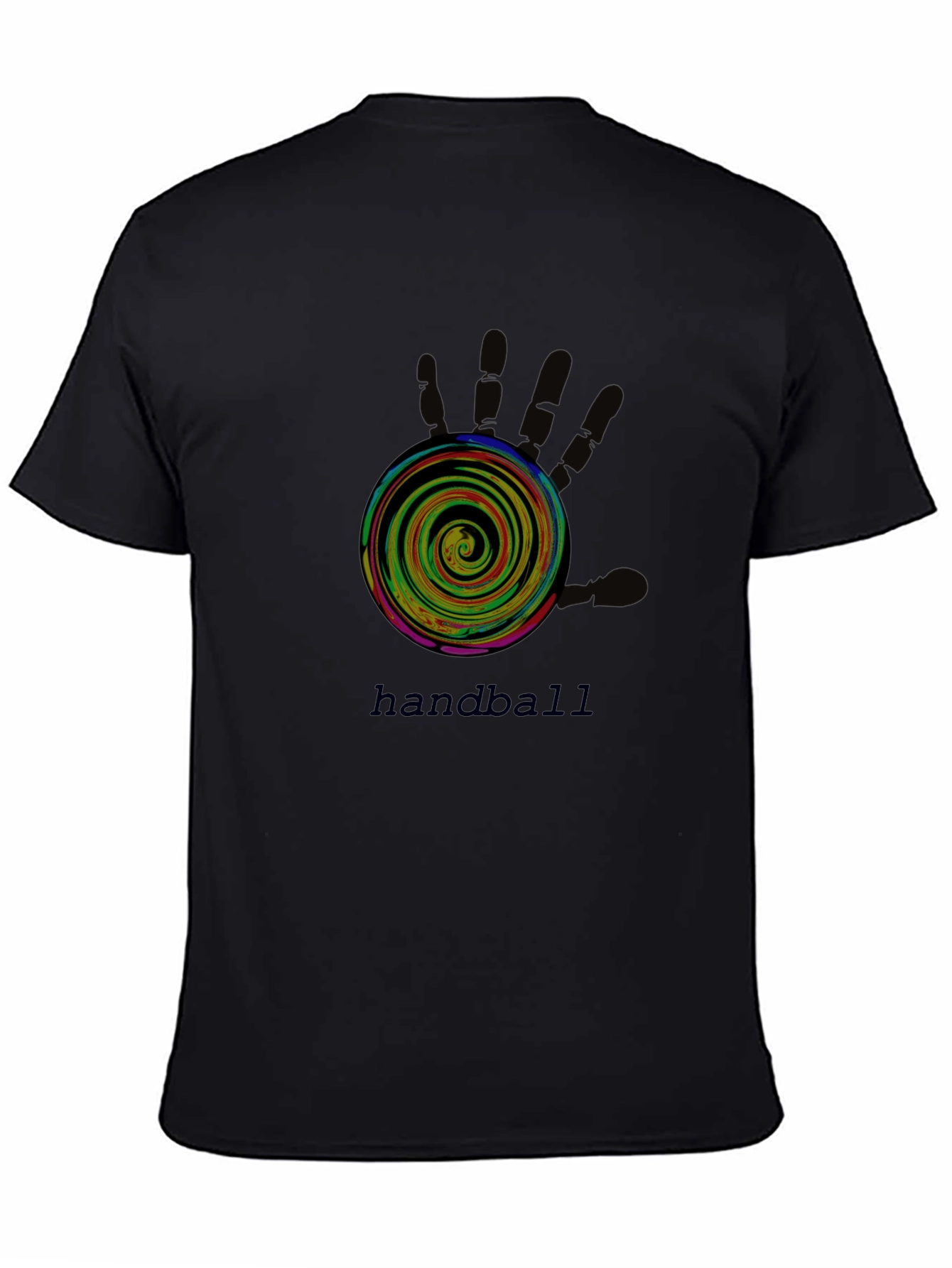 Handball Graphic Tee - Black Cotton T-Shirt