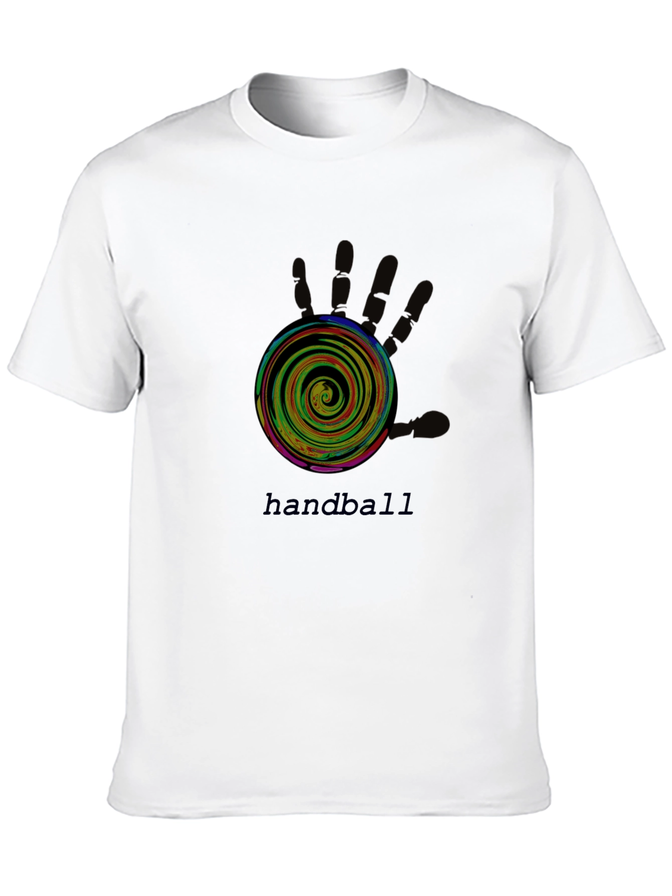 Handball Graphic Tee - Black Cotton T-Shirt
