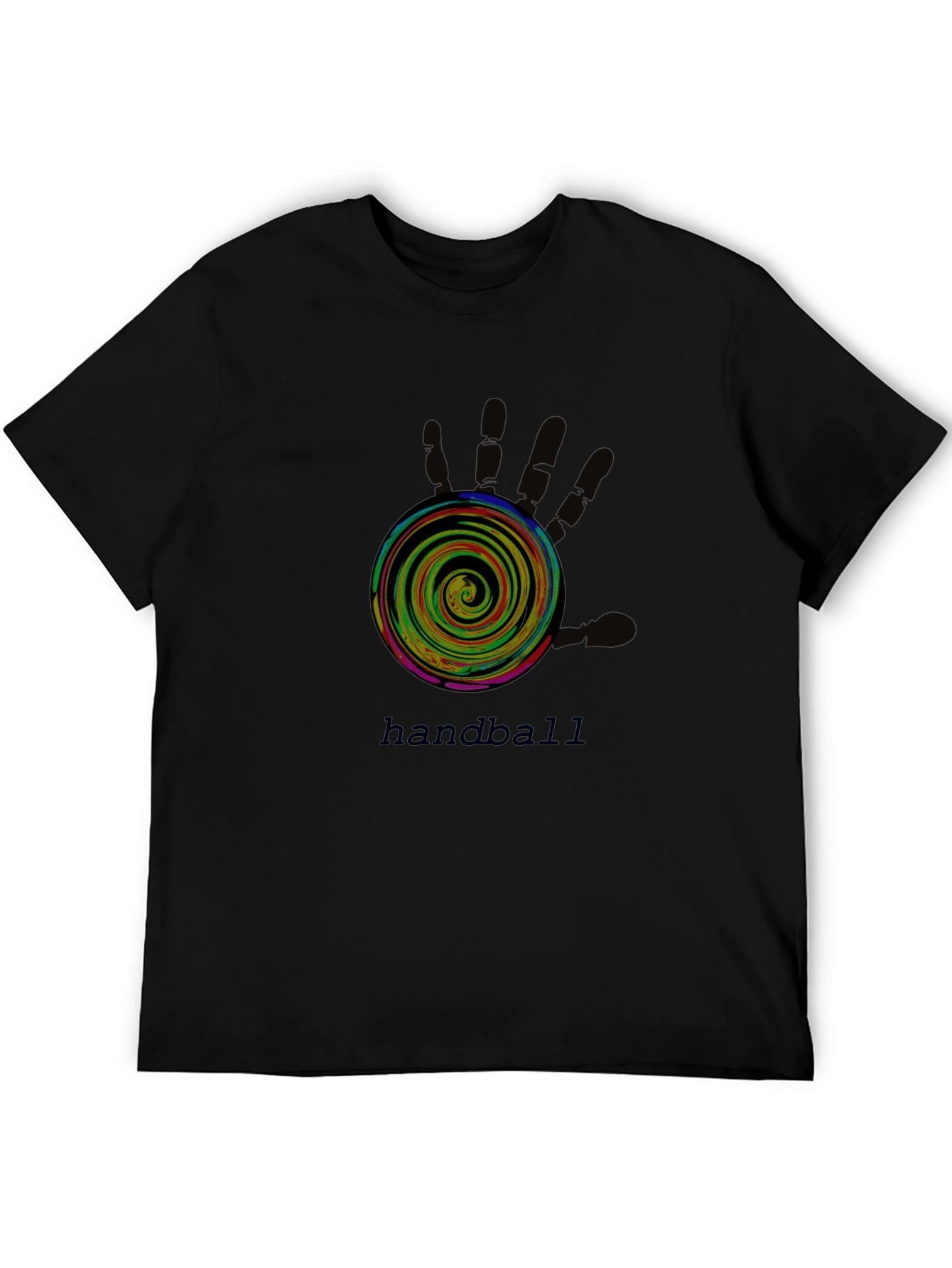 Handball Graphic Tee - Black Cotton T-Shirt