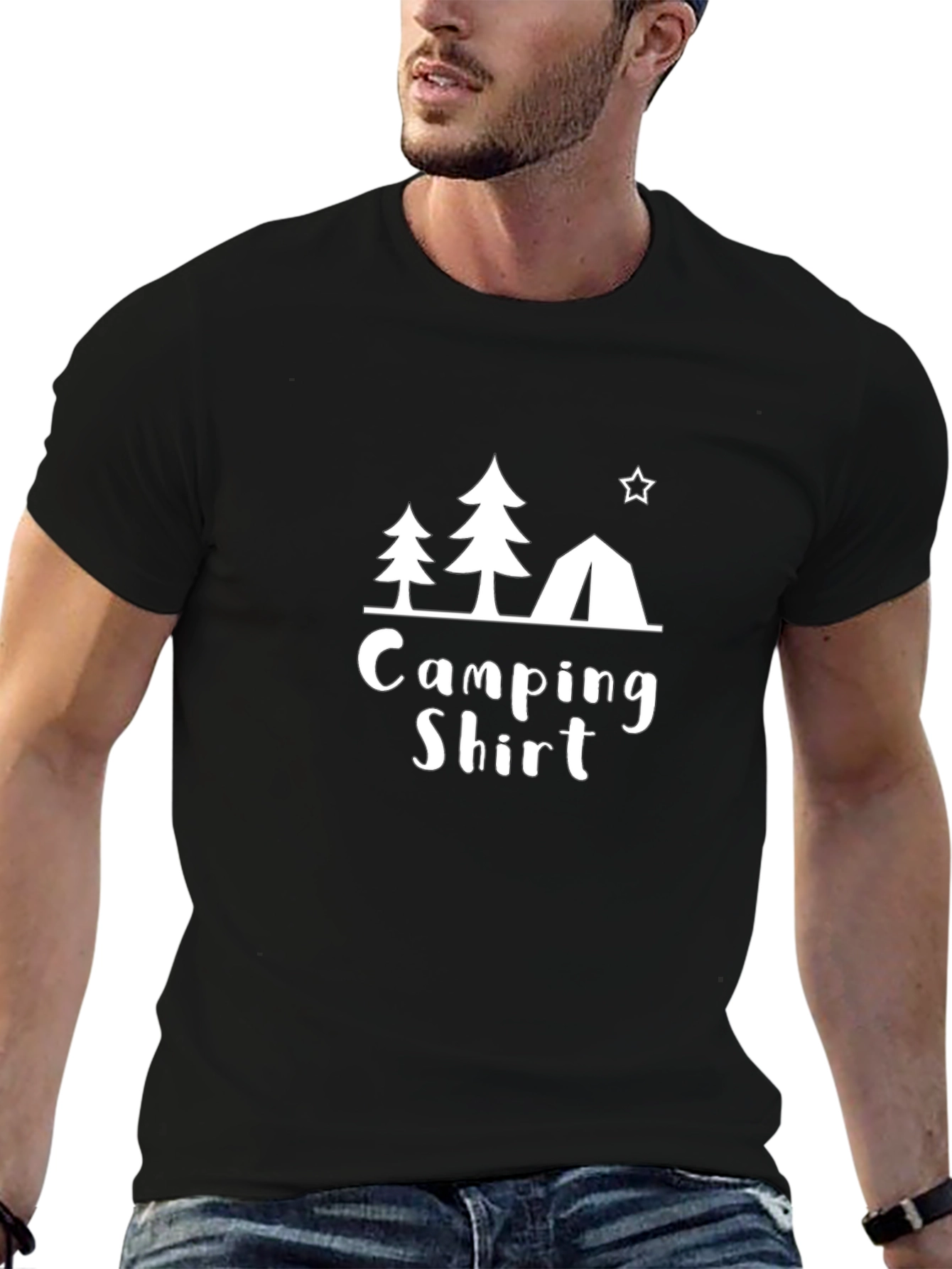 Camping Shirt Graphic Tee - Black