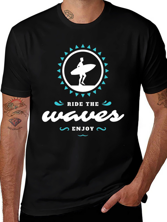 Ride the Waves T-Shirt - Stylish Surfer Graphic Tee