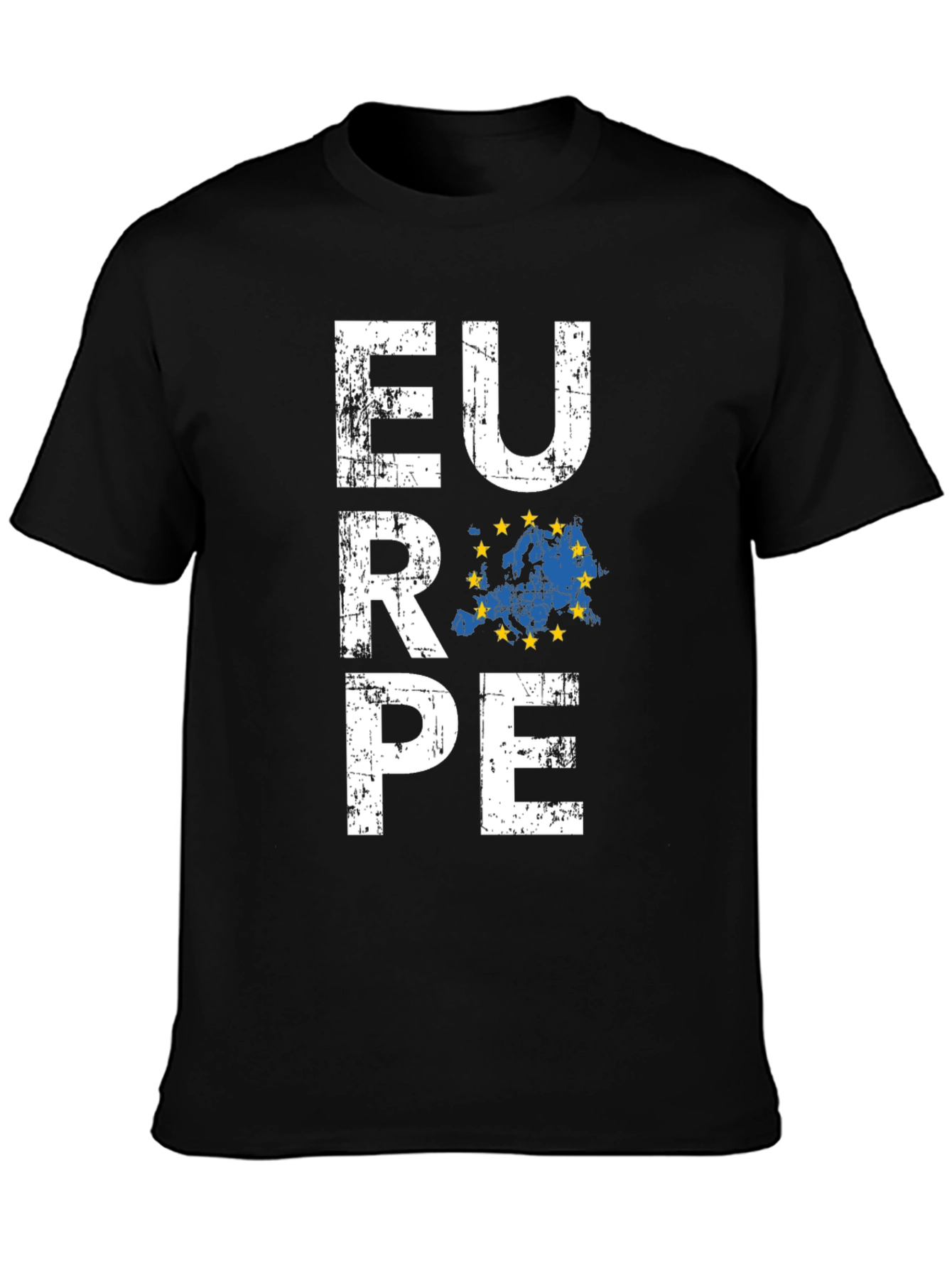 Europe Map Graphic Tee - Black Unisex T-Shirt