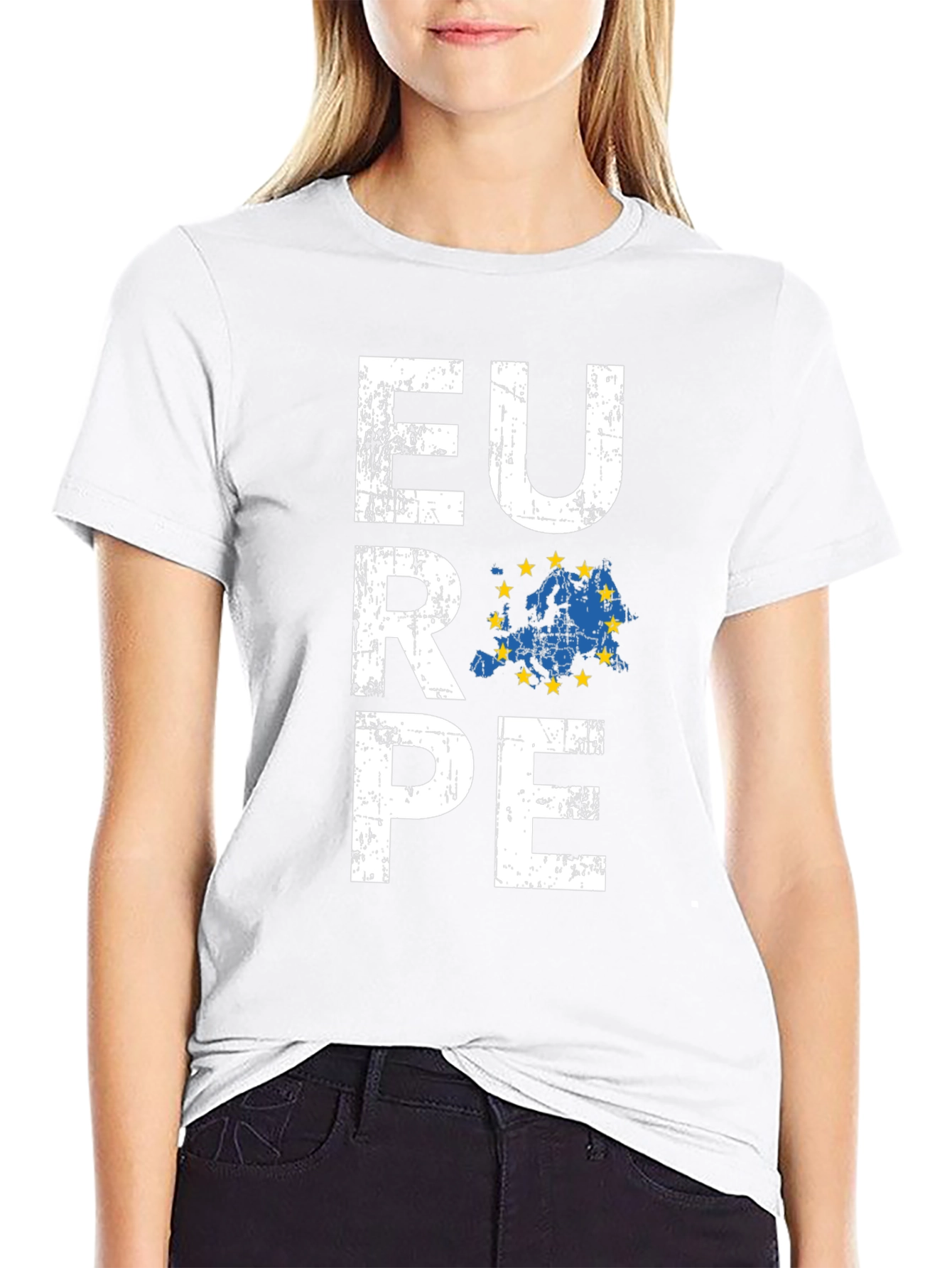 Europe Map Graphic Tee - Black Unisex T-Shirt