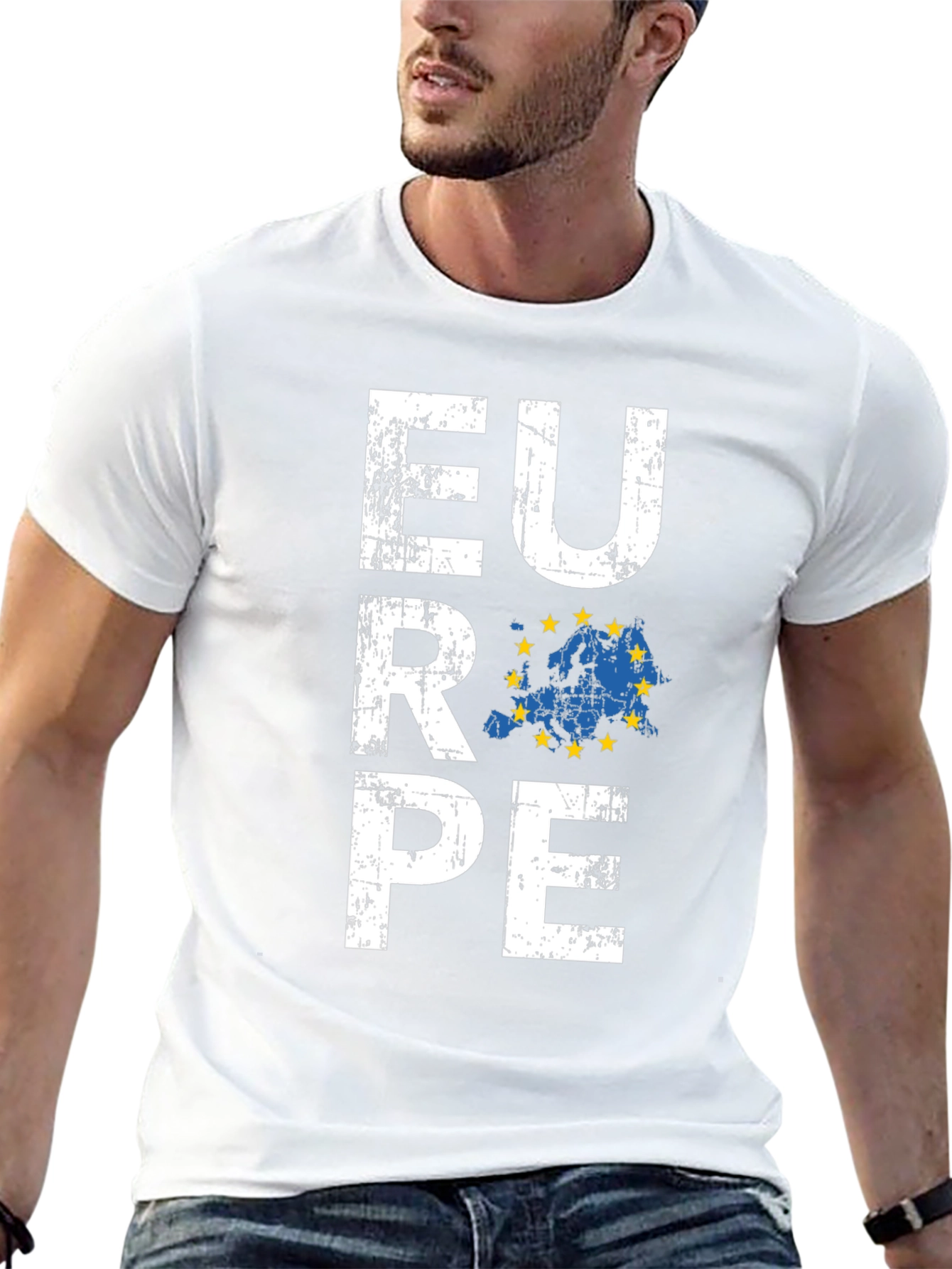 Europe Map Graphic Tee - Black Unisex T-Shirt