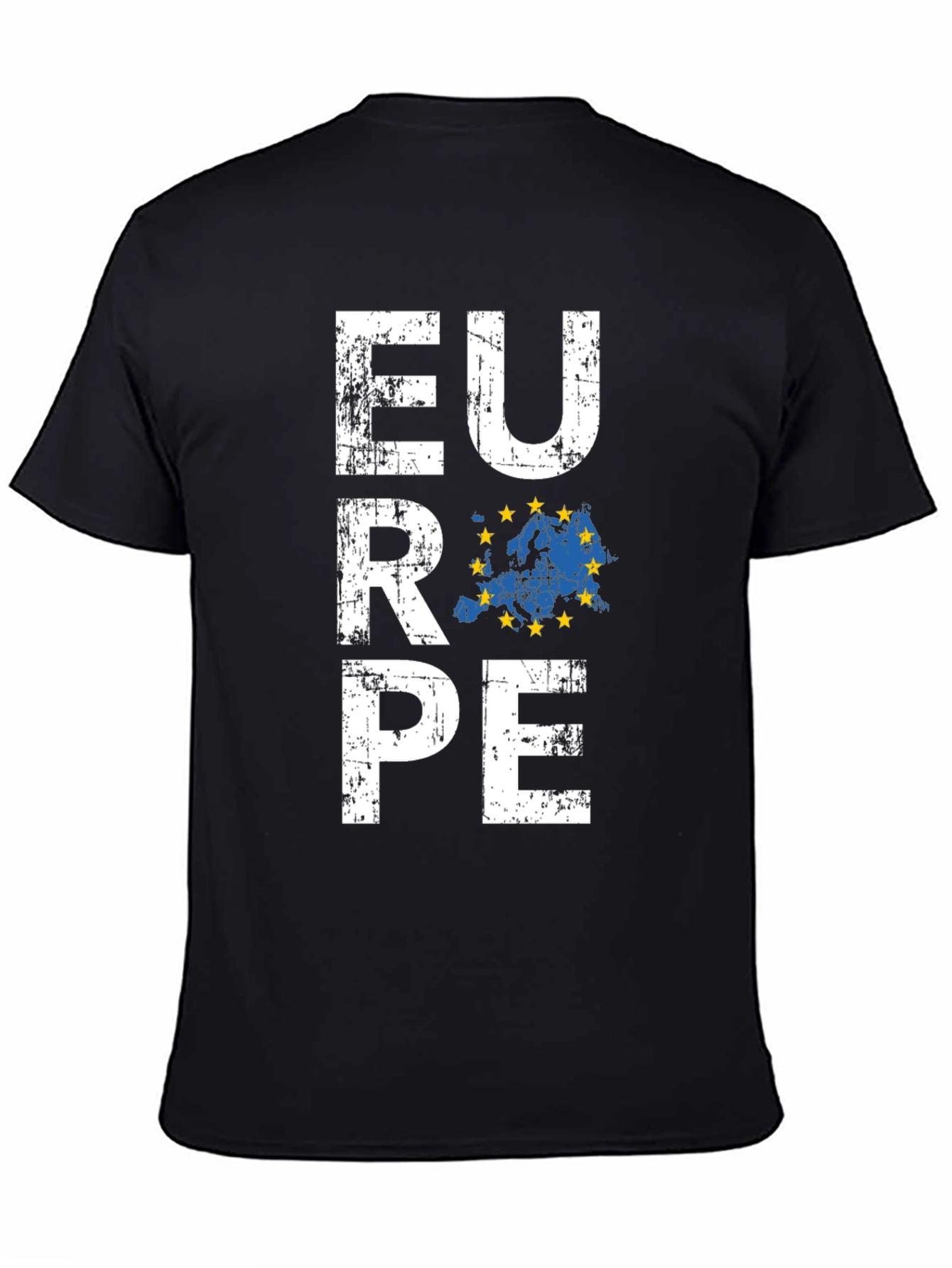 Europe Map Graphic Tee - Black Unisex T-Shirt