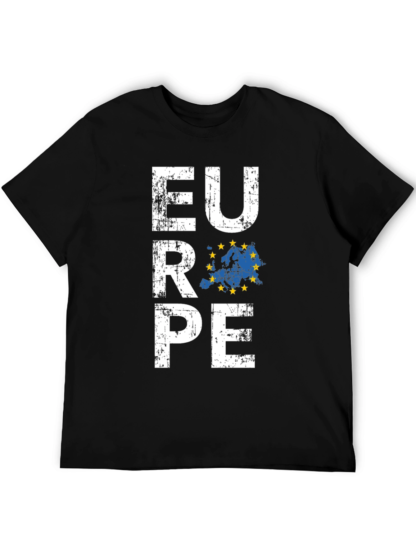 Europe Map Graphic Tee - Black Unisex T-Shirt