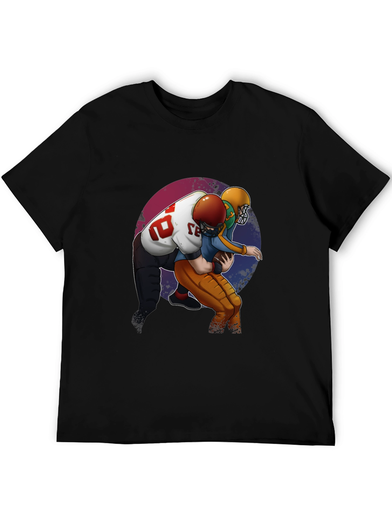 Football Players T-Shirt - Black Graphic Tee
