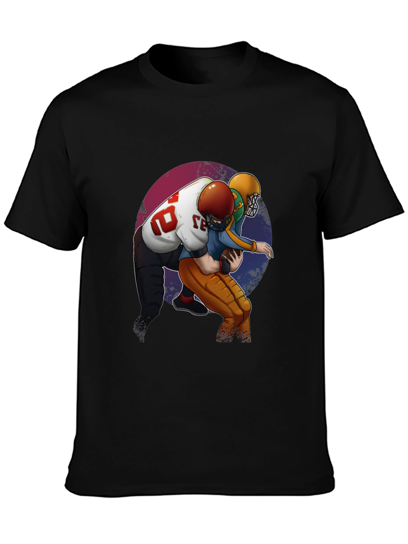 Football Players T-Shirt - Black Graphic Tee