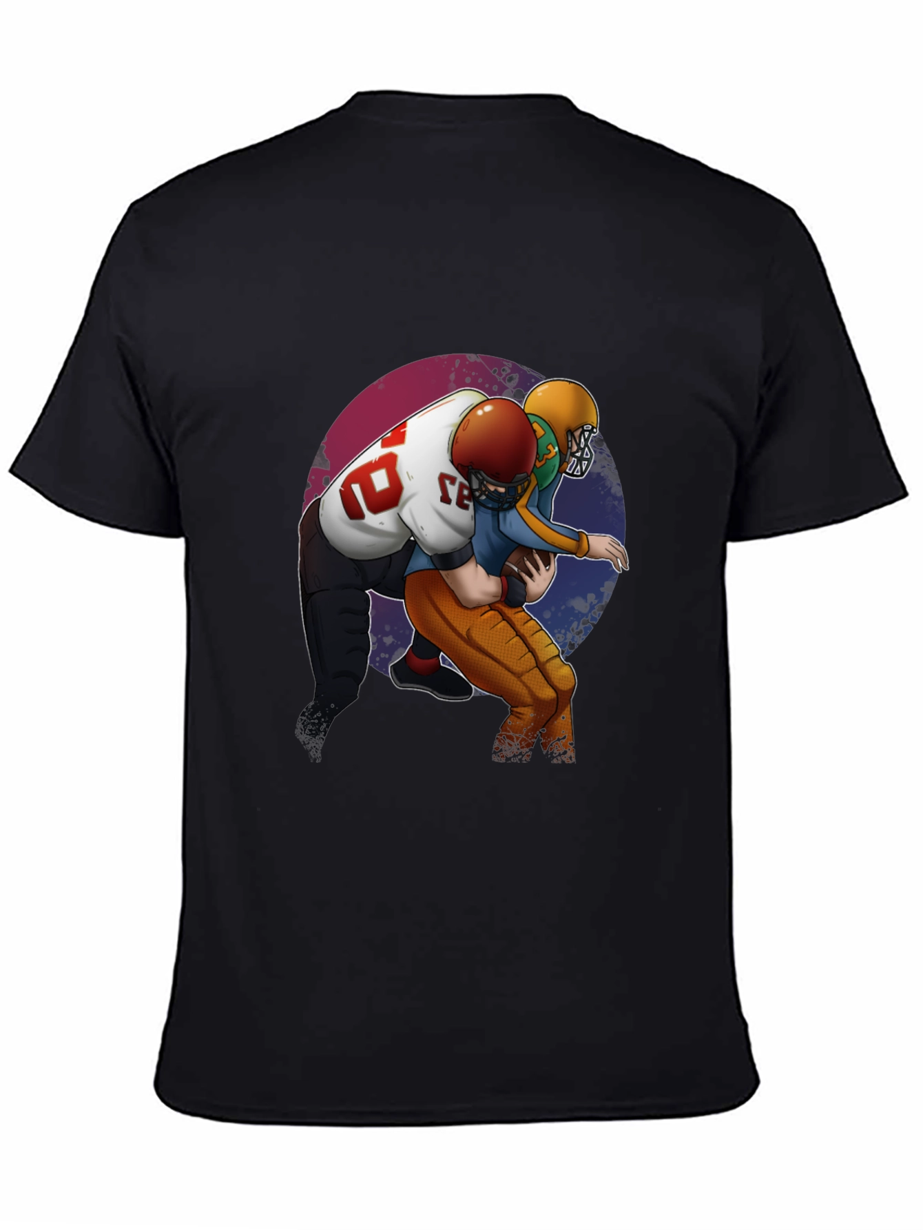 Football Players T-Shirt - Black Graphic Tee