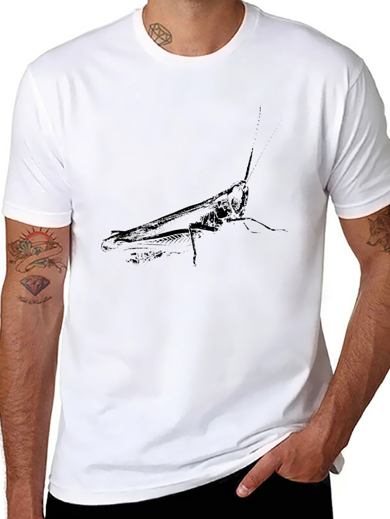 Locust Graphic Tee - Black Cotton