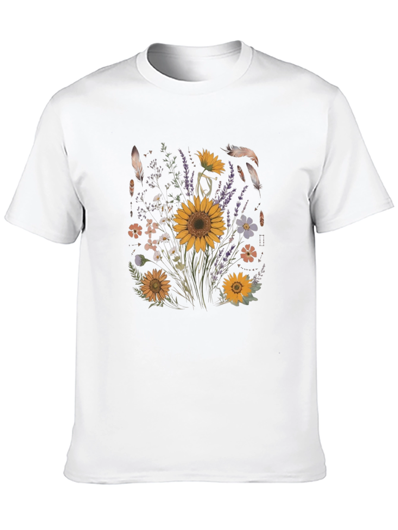 Floral Graphic Tee - Sunflower Design