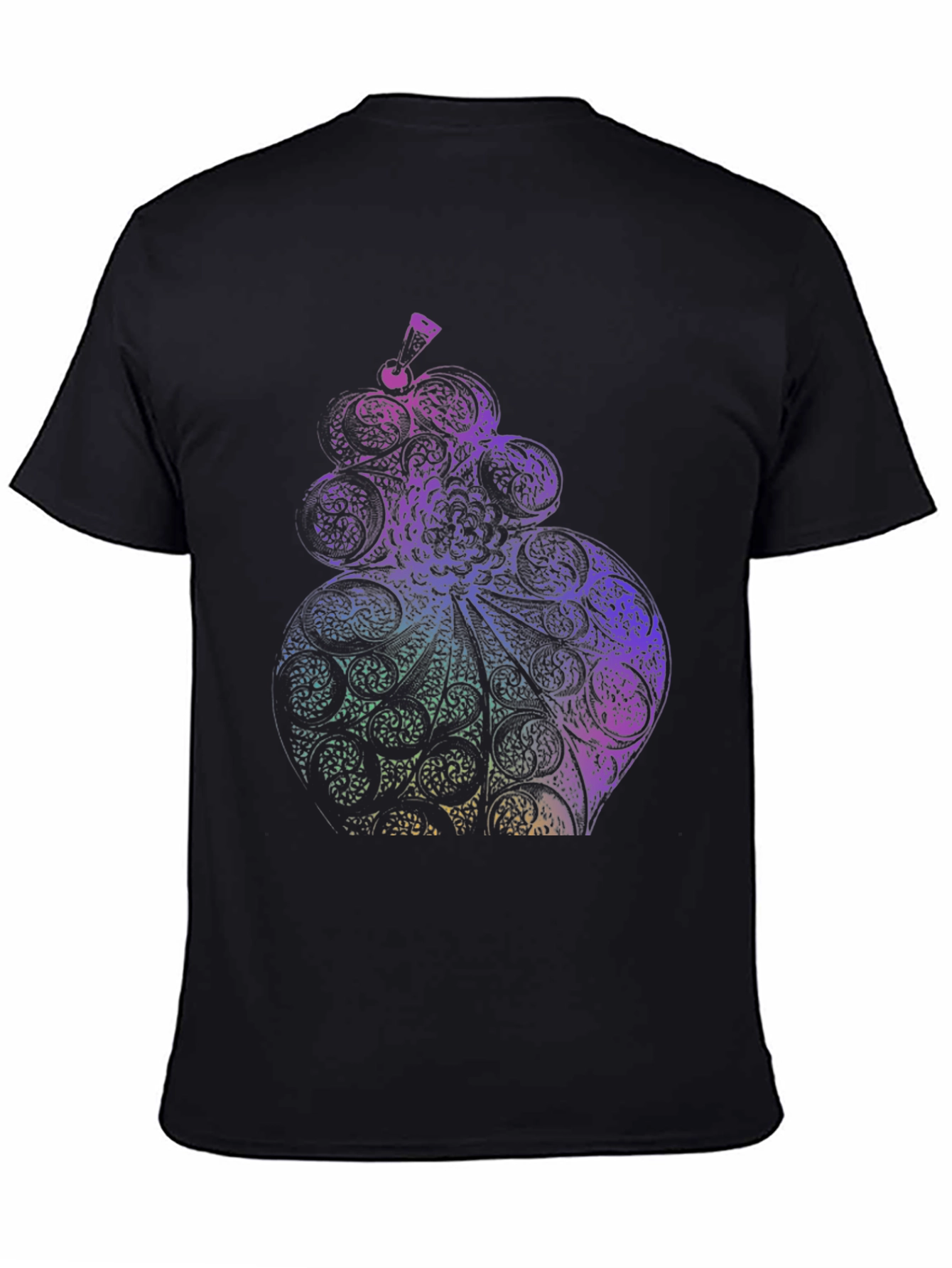 Abstract Ornate Design Black T-Shirt