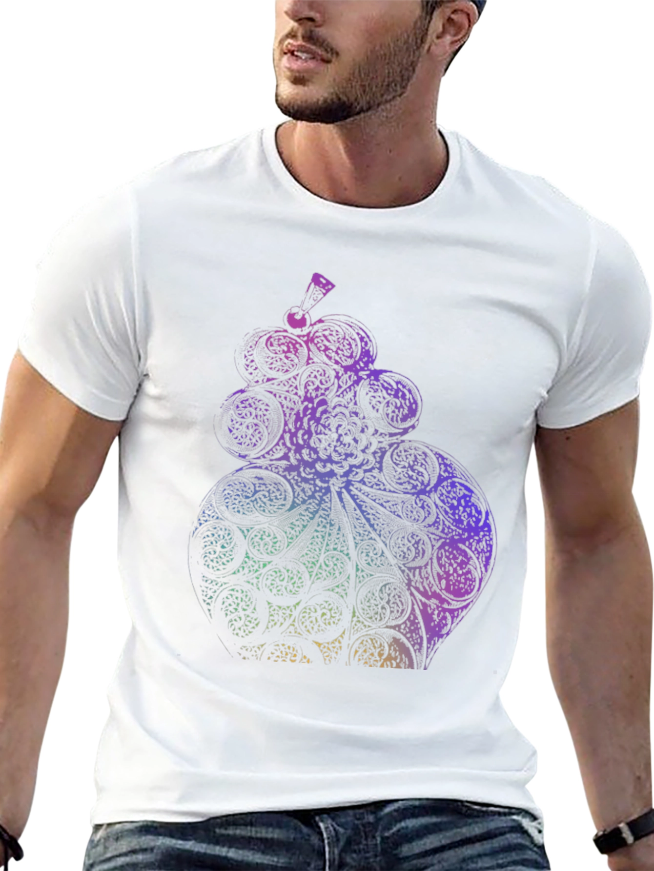 Abstract Ornate Design Black T-Shirt