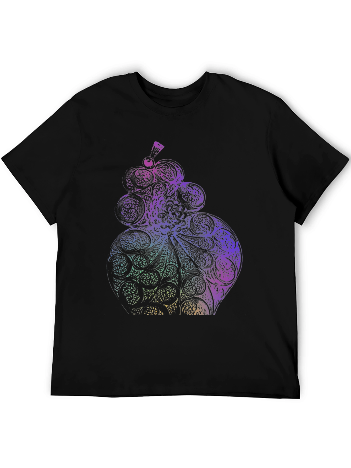Abstract Ornate Design Black T-Shirt