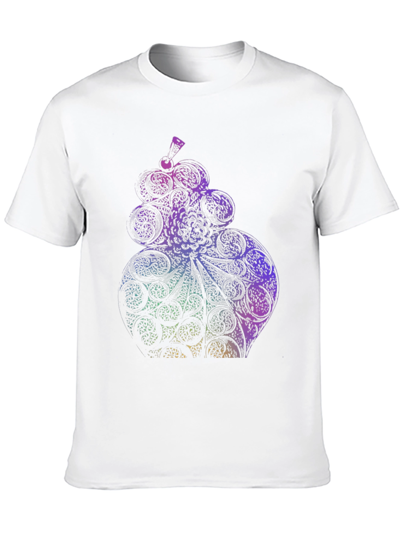 Abstract Ornate Design Black T-Shirt