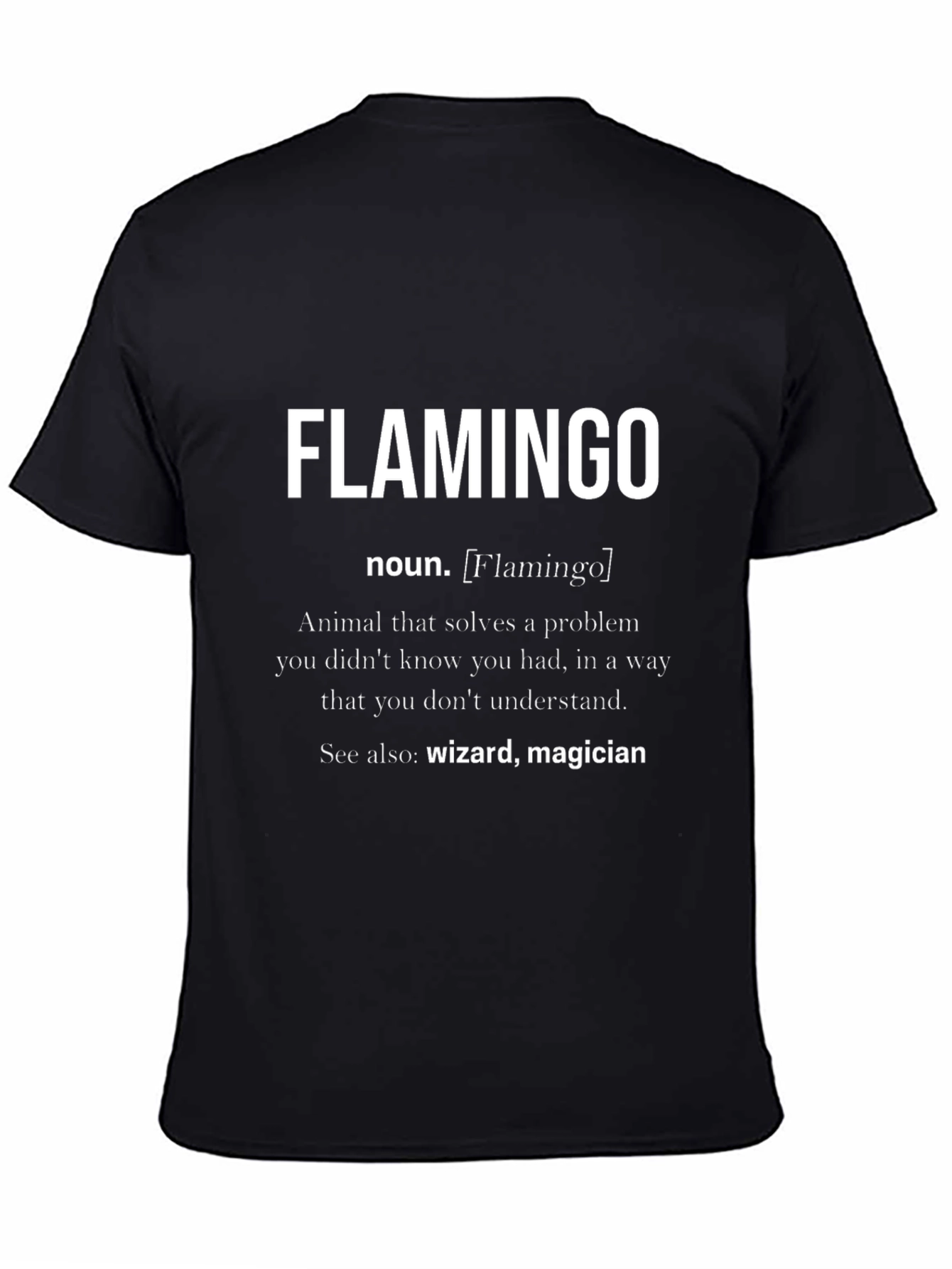 Funny Flamingo Definition Black T-Shirt