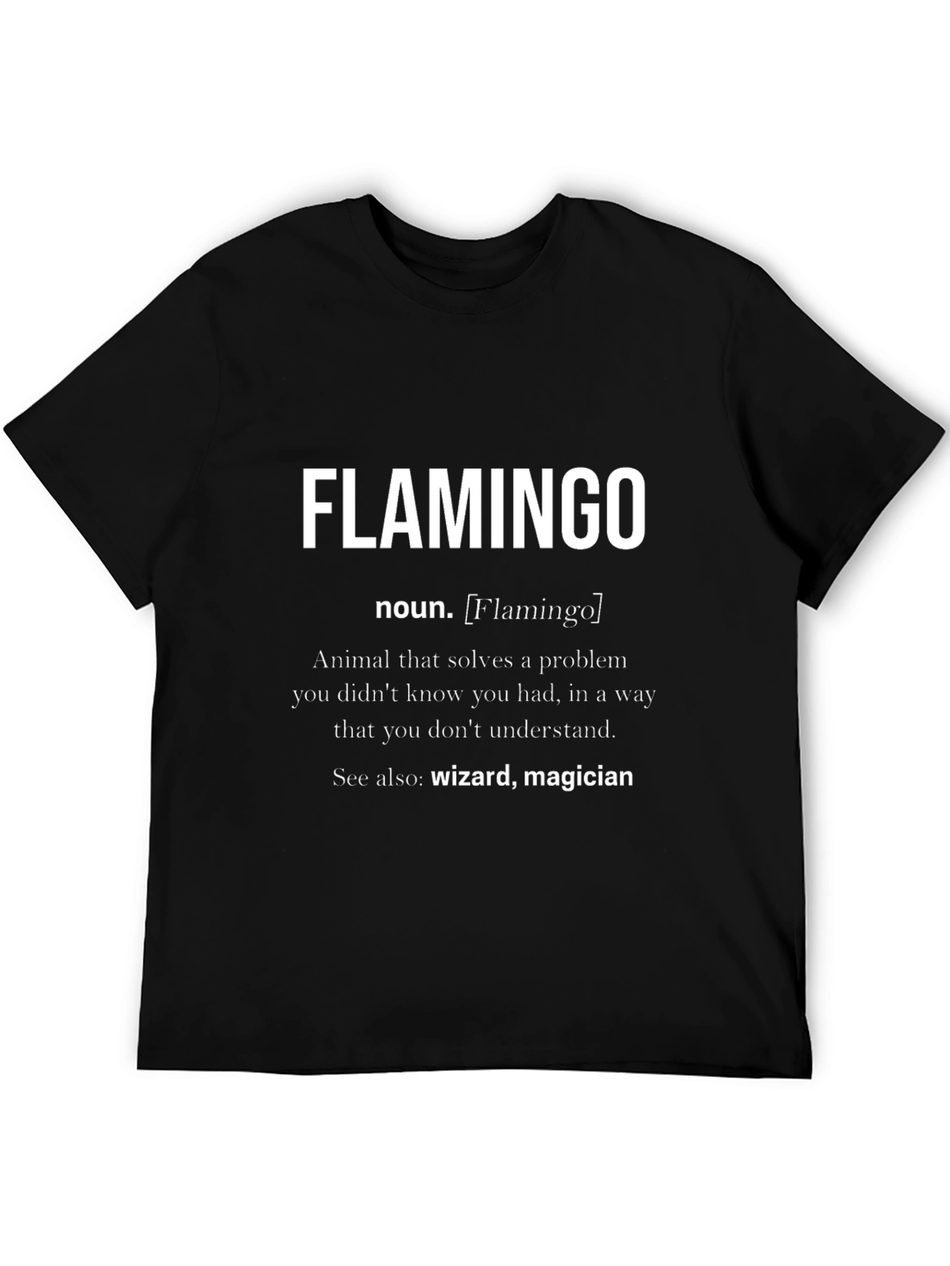 Funny Flamingo Definition Black T-Shirt