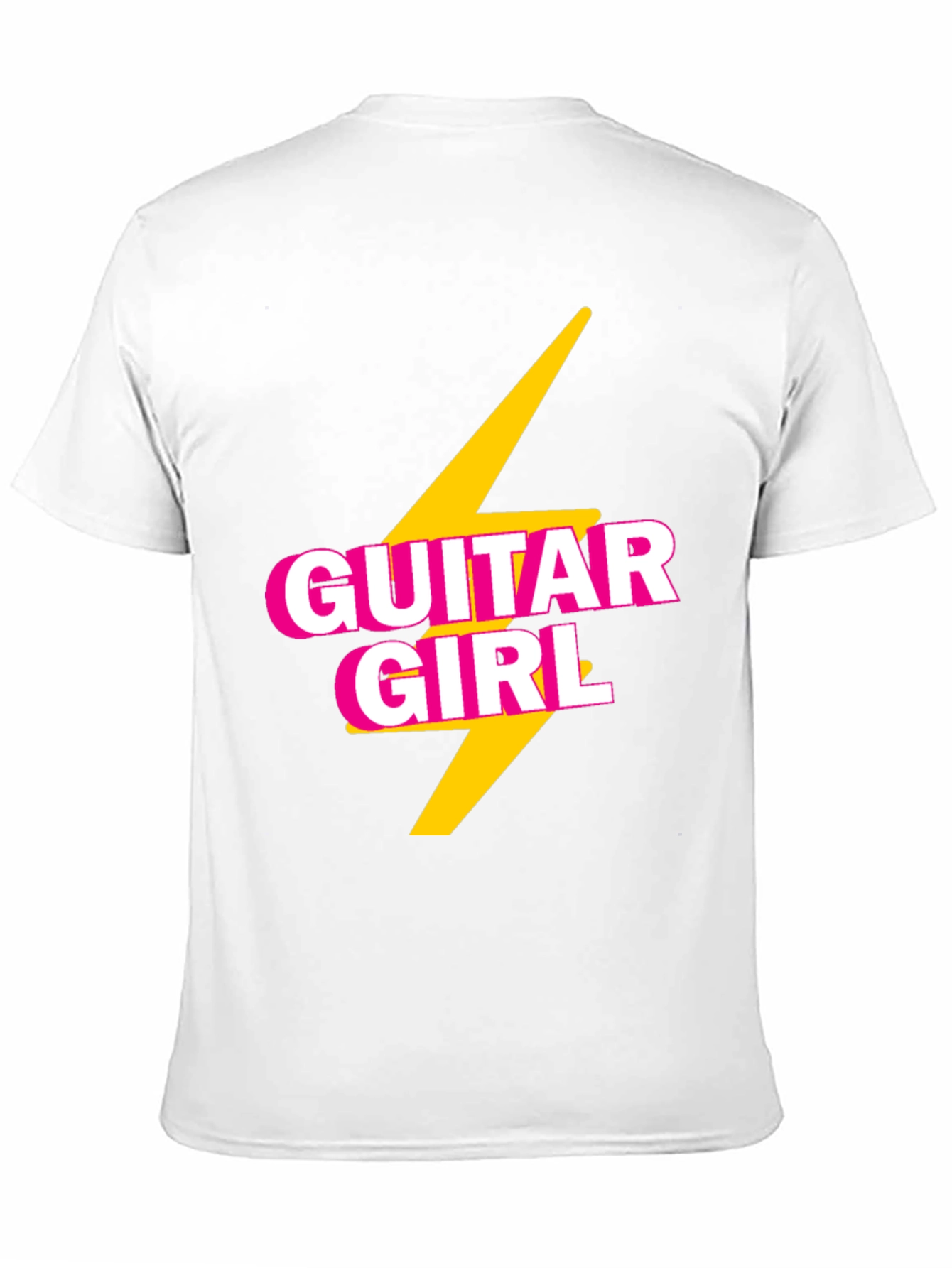 Guitar Girl Tee - Retro Lightning Bolt Design