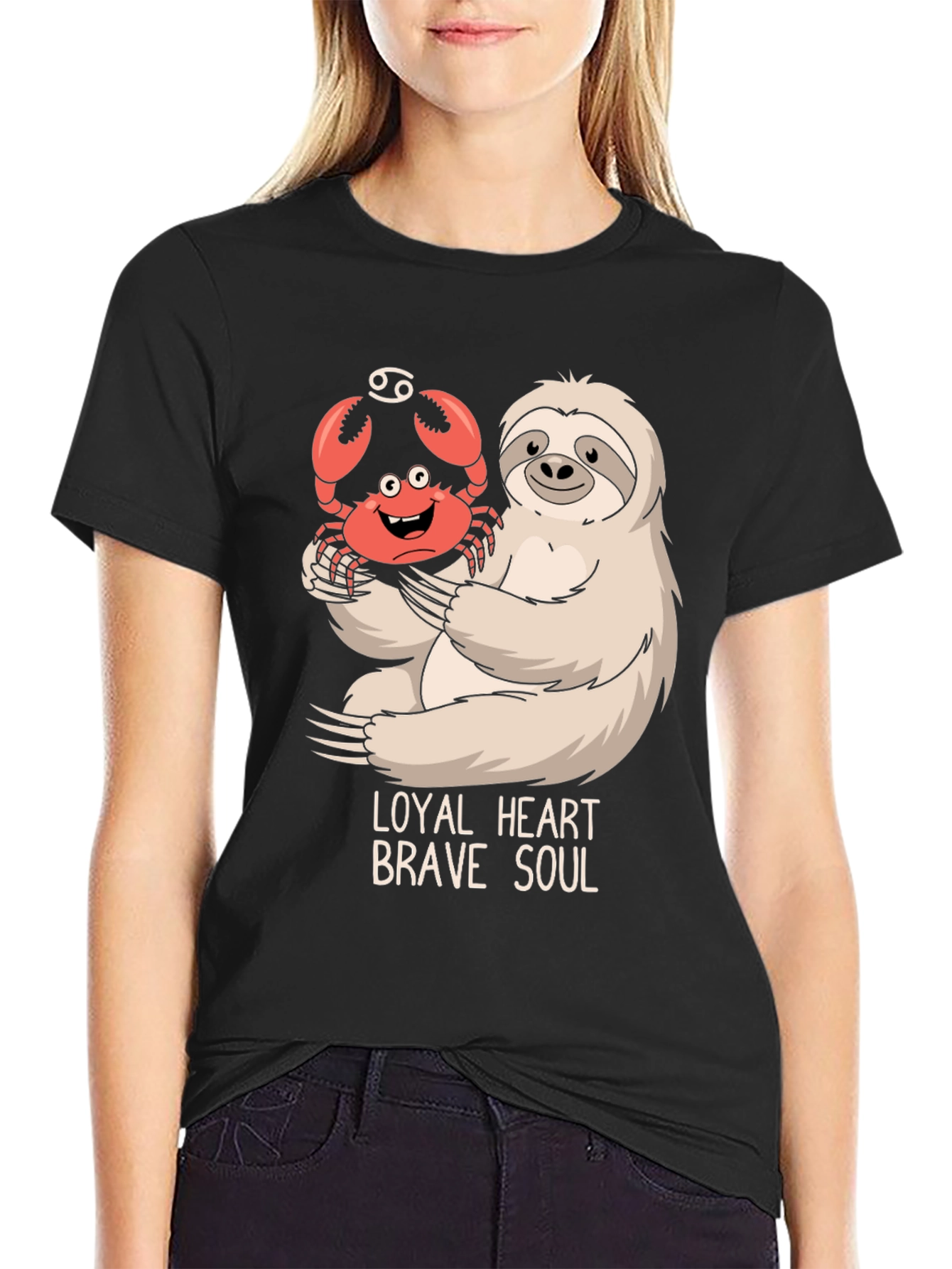 Loyal Heart Brave Soul Sloth & Crab T-Shirt