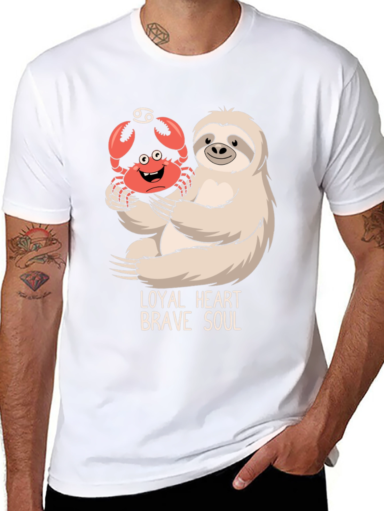 Loyal Heart Brave Soul Sloth & Crab T-Shirt